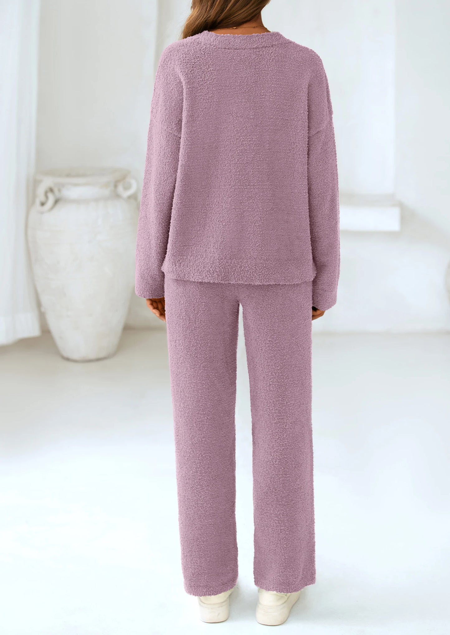 Lounge Sets for Women Two Piece Sweaters Pajama Set Fall Fashion Loungewear Outfits Matching Winter Clothes