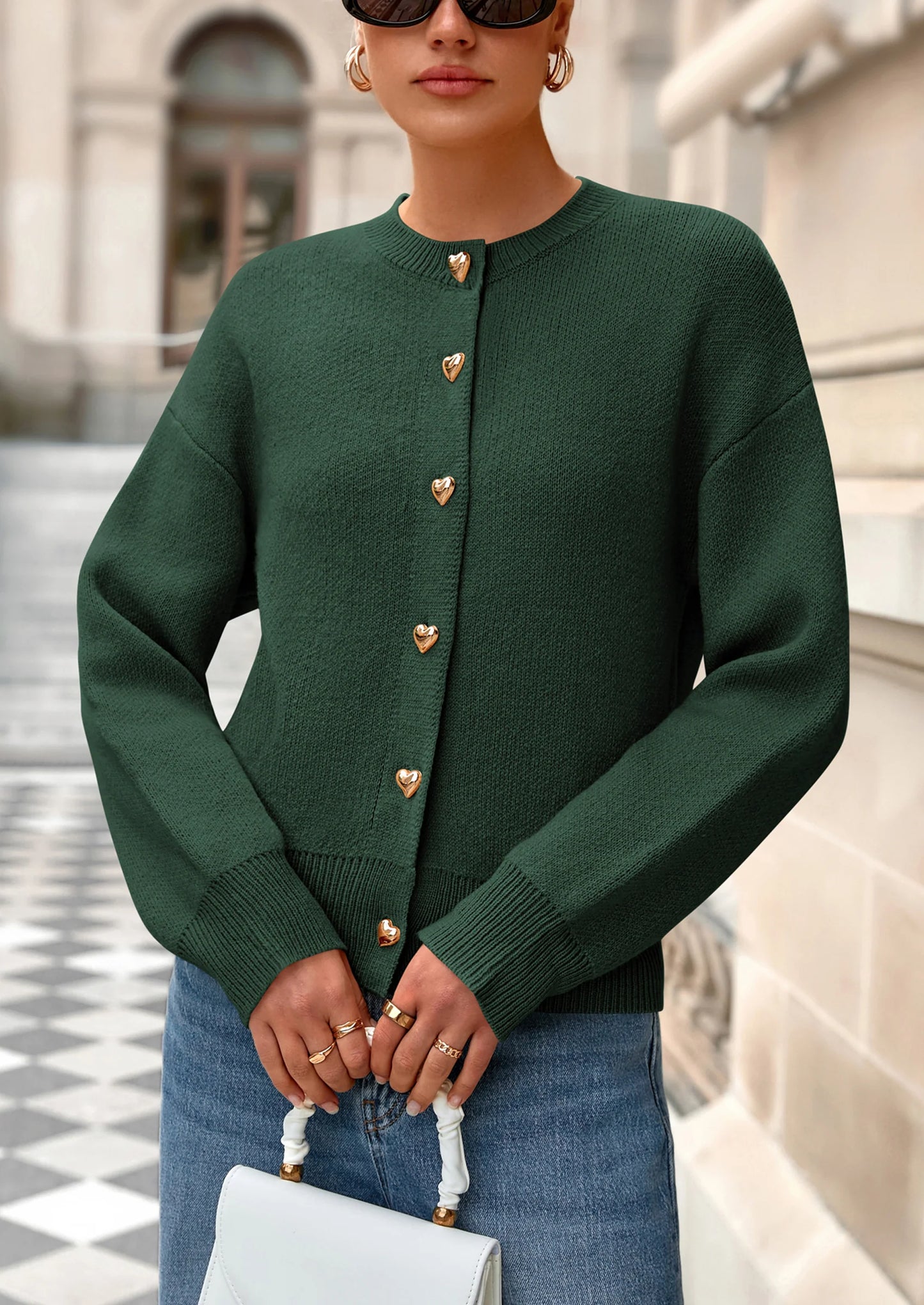 Cardigan Sweaters for Women Trendy Long Sleeve Open Front Button Down Jacket Fall Clothes Winter Coats