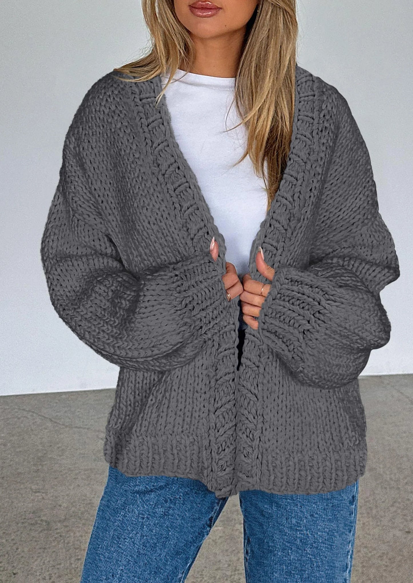 Cardigan Sweaters for Women Trendy Fall Fashion Long Sleeve Chunky Knit Cardigans Winter Clothing Outfits