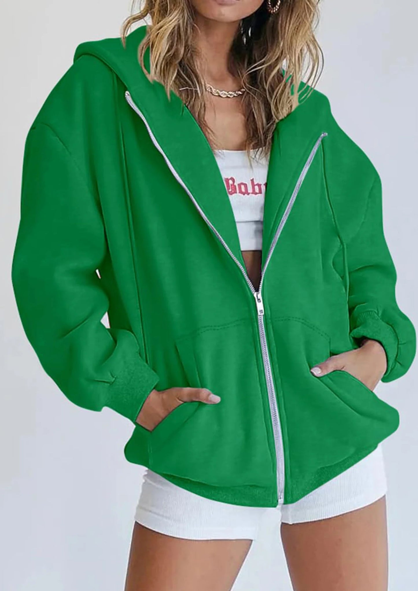 Women's Zip Up Y2K Hoodies Casual Long Sleeve Sweatshirts Fall Spring Track Jackets with Pockets