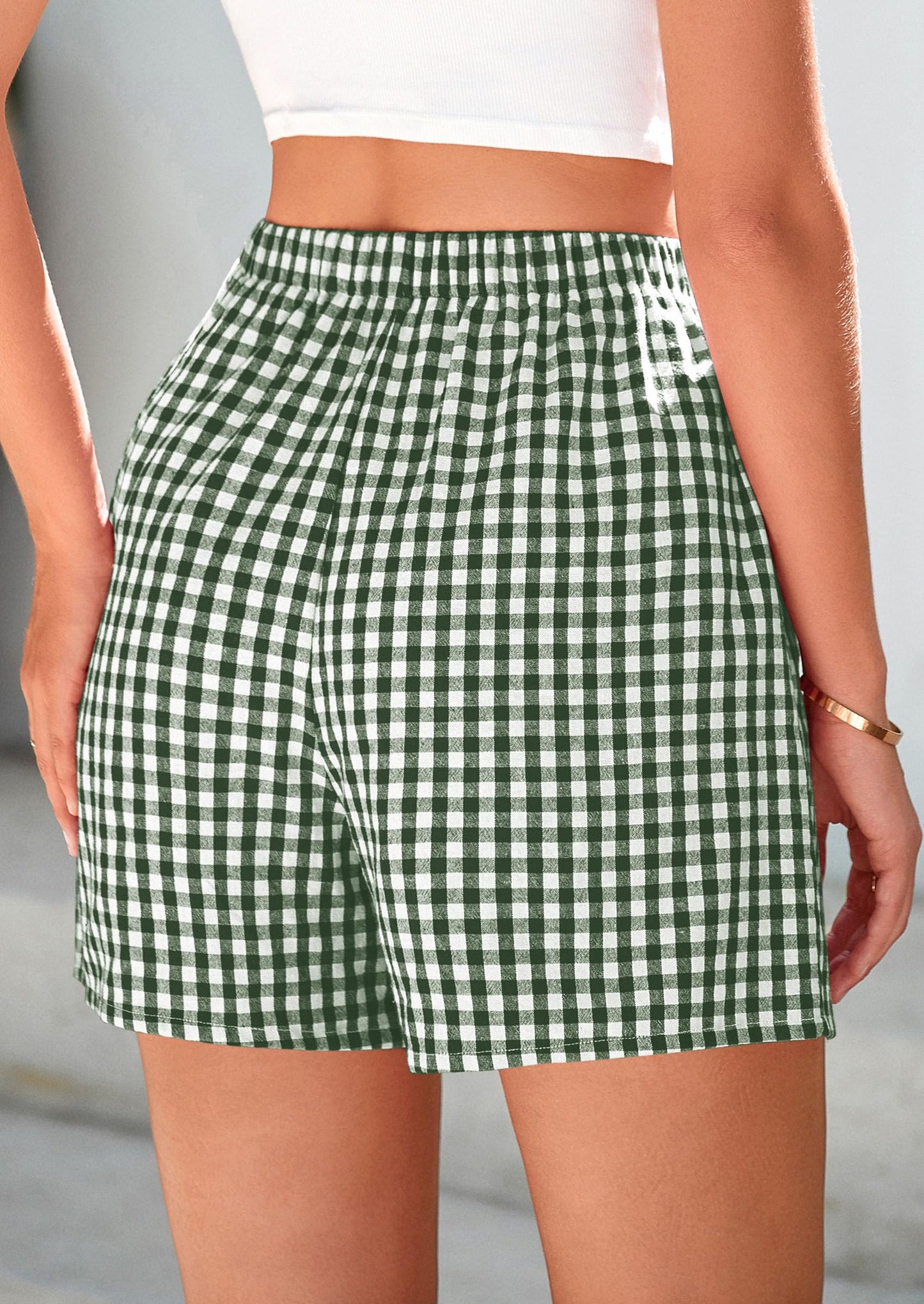 Womens Shorts Boxers Summer Gingham Pajama Lounge Sleep Y2K Plaid Pj Shorts Beach Bottoms