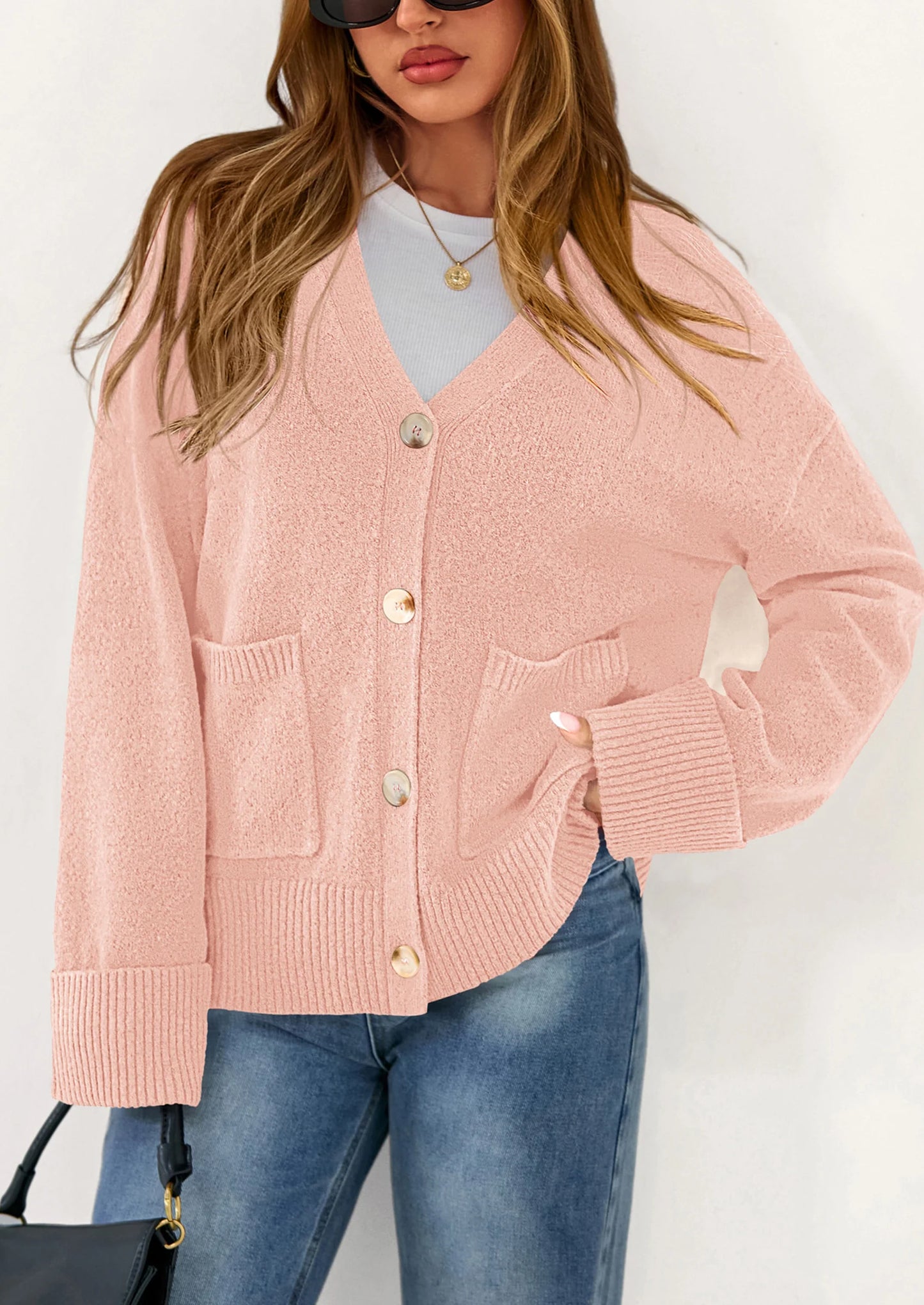 Women's Oversized Cardigan Sweaters Trendy Chunky Knit Long Sleeve V Neck Button Down Fall Winter Outfits