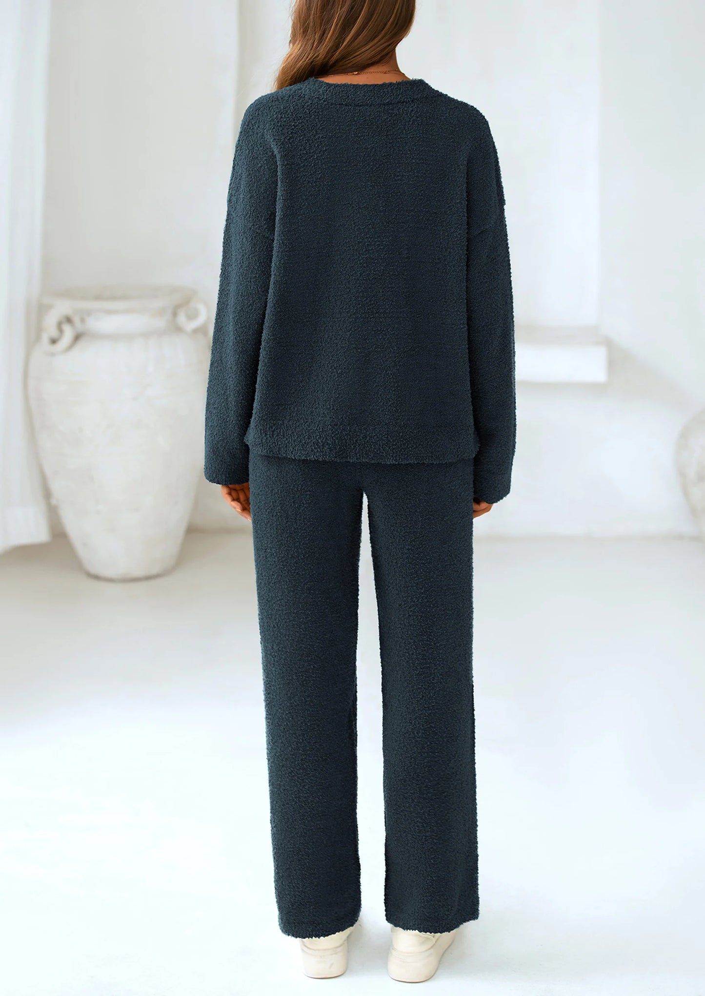 Lounge Sets for Women Two Piece Sweaters Pajama Set Fall Fashion Loungewear Outfits Matching Winter Clothes