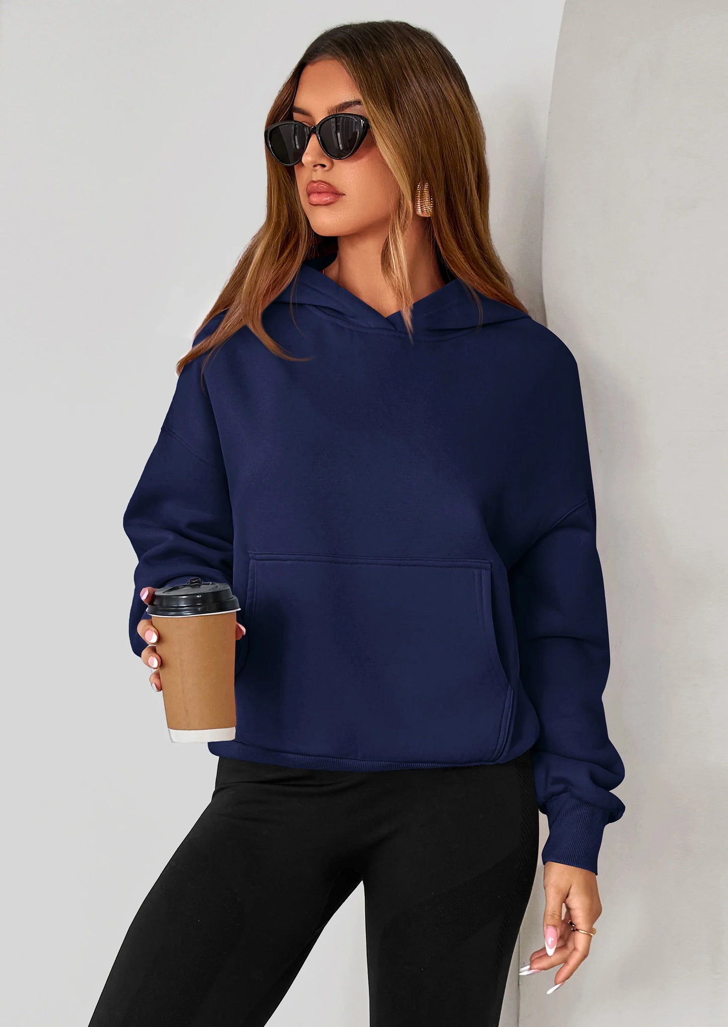 Women's Fall Hooded Sweatshirts Long Sleeve Half Zip Cropped Hoodies Pullover Winter Fashion Clothes