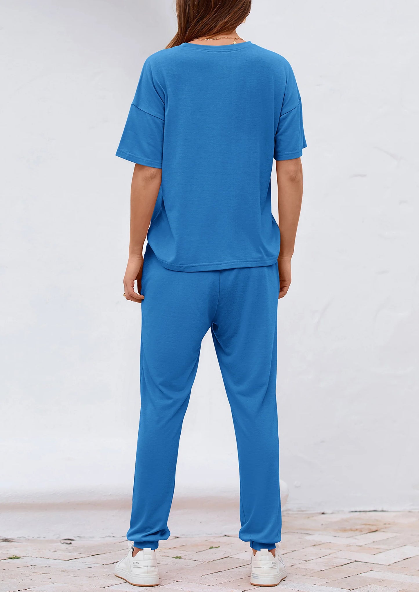 Women's Two Piece Lounge Sets Spring Summer Jogger Pants Vacation Outfits Travel Airplane Matching Clothes