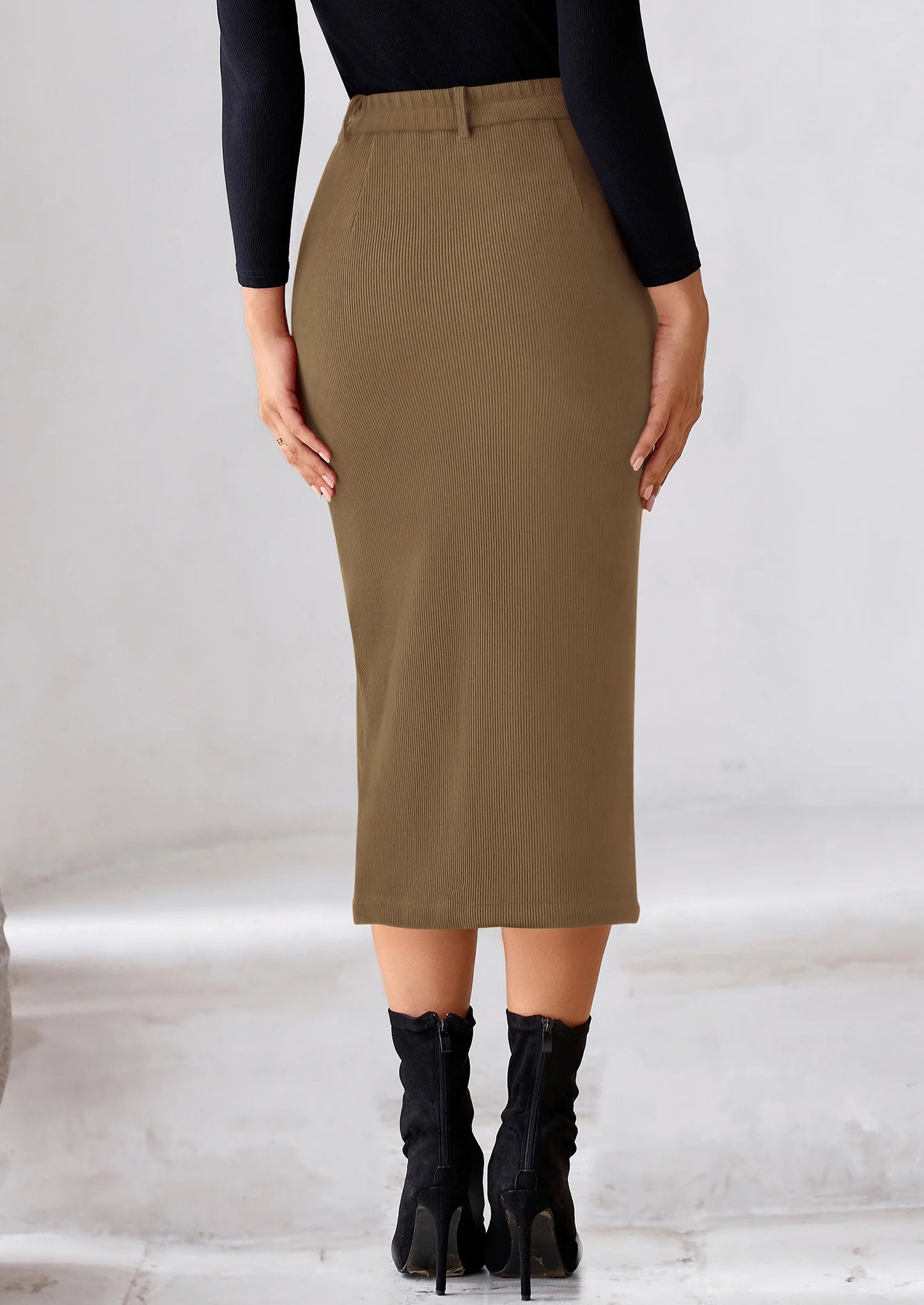 Corduroy Skirt Women Fall Fashion High Waisted Pencil Midi Skirts Business Casual Work Office Winter Outfit