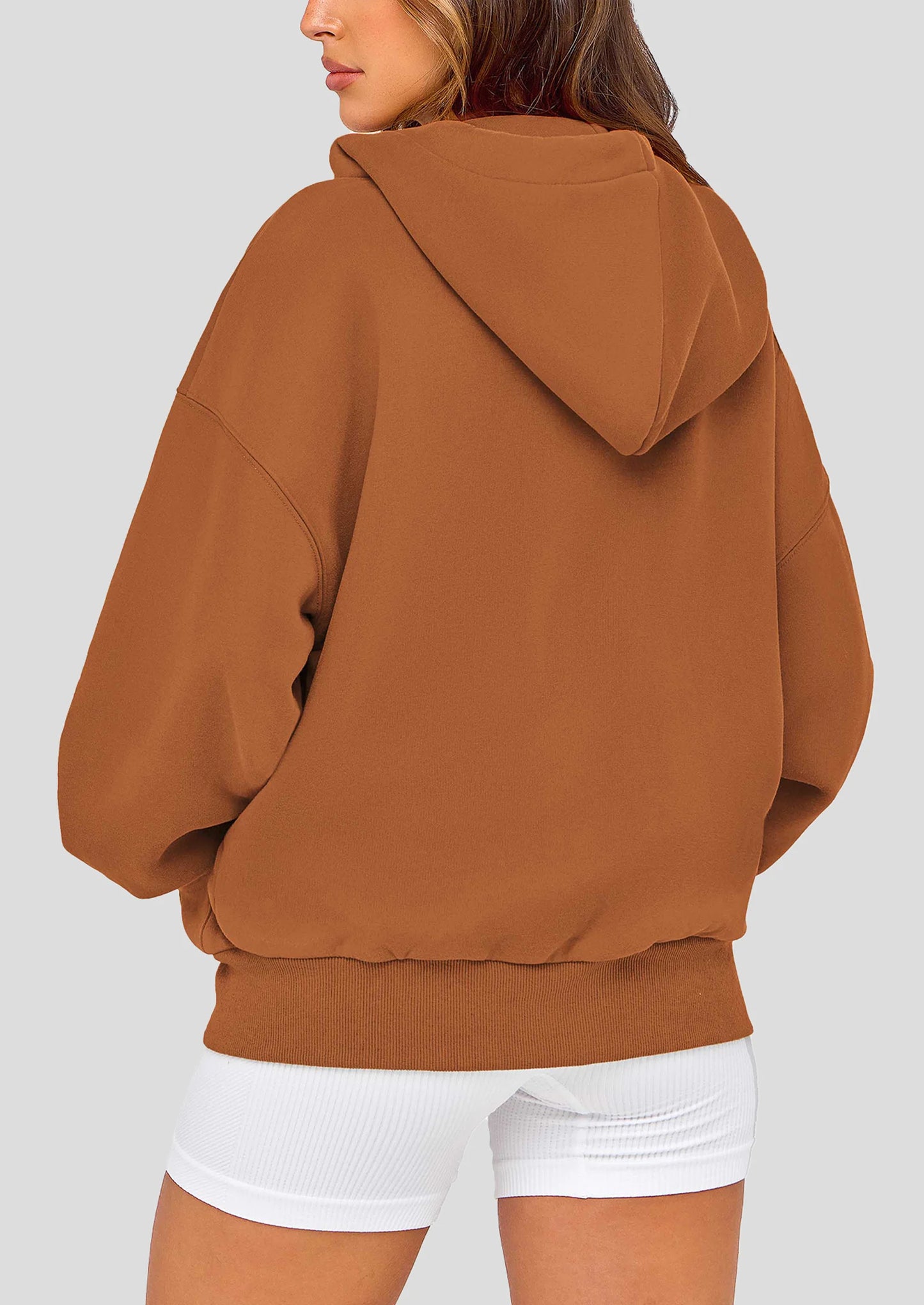 Women's Fall Oversized Hoodies Sweatshirt Long Sleeve Zip Up Pockets Loose Fit Y2K Winter Jackets Coat