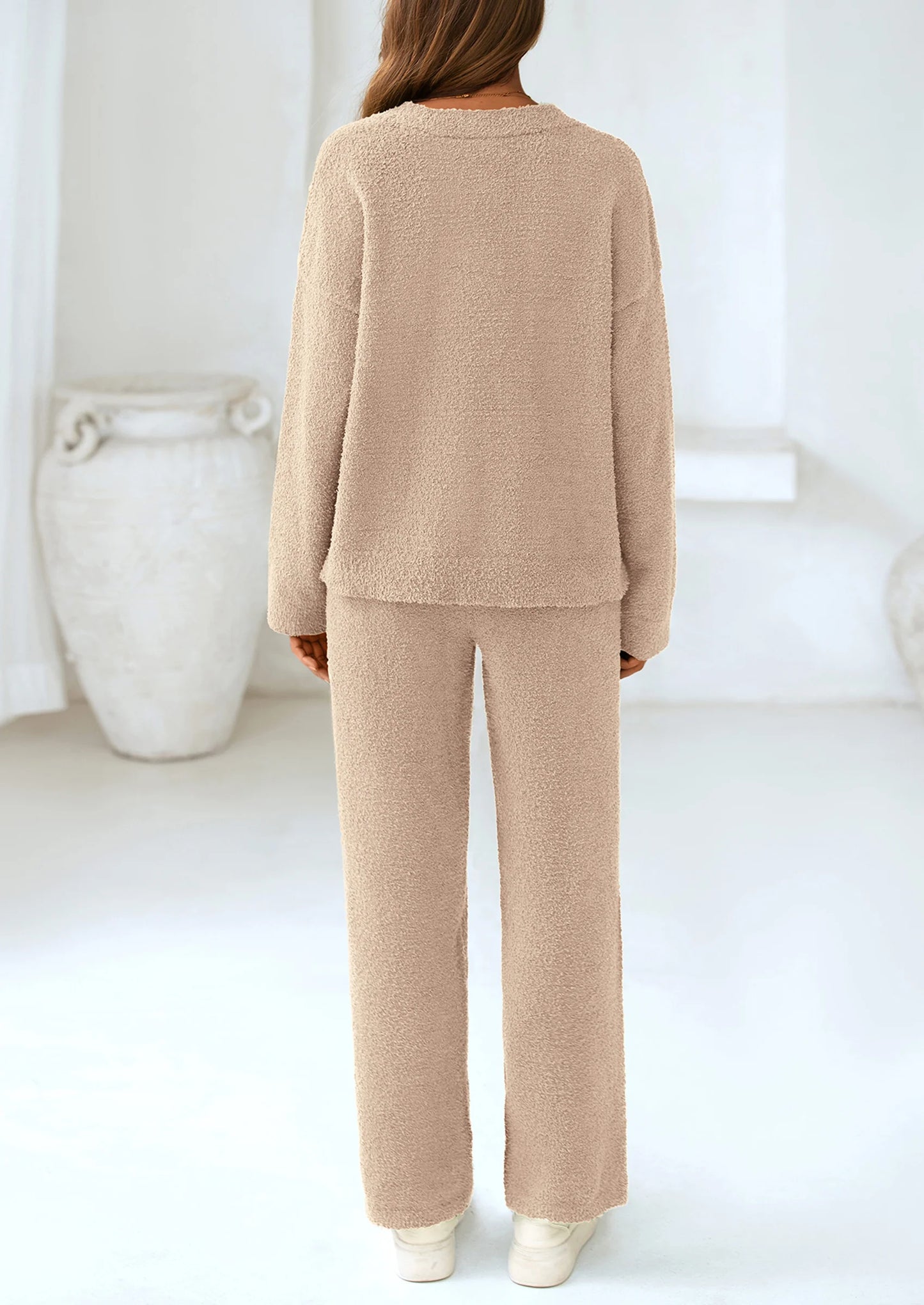Lounge Sets for Women Two Piece Sweaters Pajama Set Fall Fashion Loungewear Outfits Matching Winter Clothes