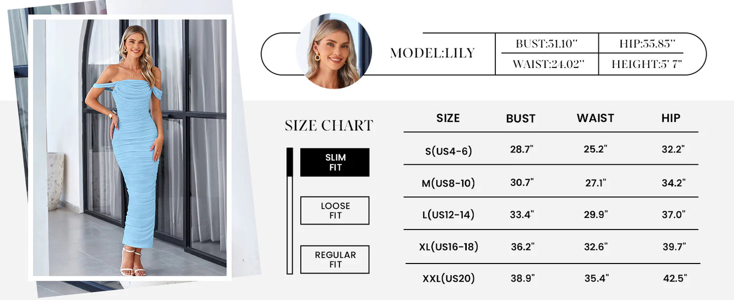 Womens Off The Shoulder Dress Ruched Bodycon Sleeveless Split Cocktail Party Maxi Dresses
