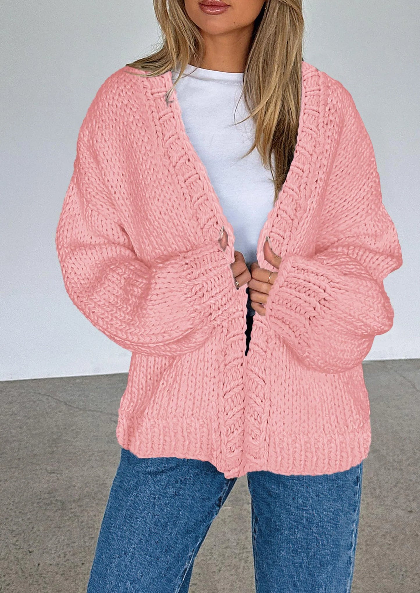 Cardigan Sweaters for Women Trendy Fall Fashion Long Sleeve Chunky Knit Cardigans Winter Clothing Outfits