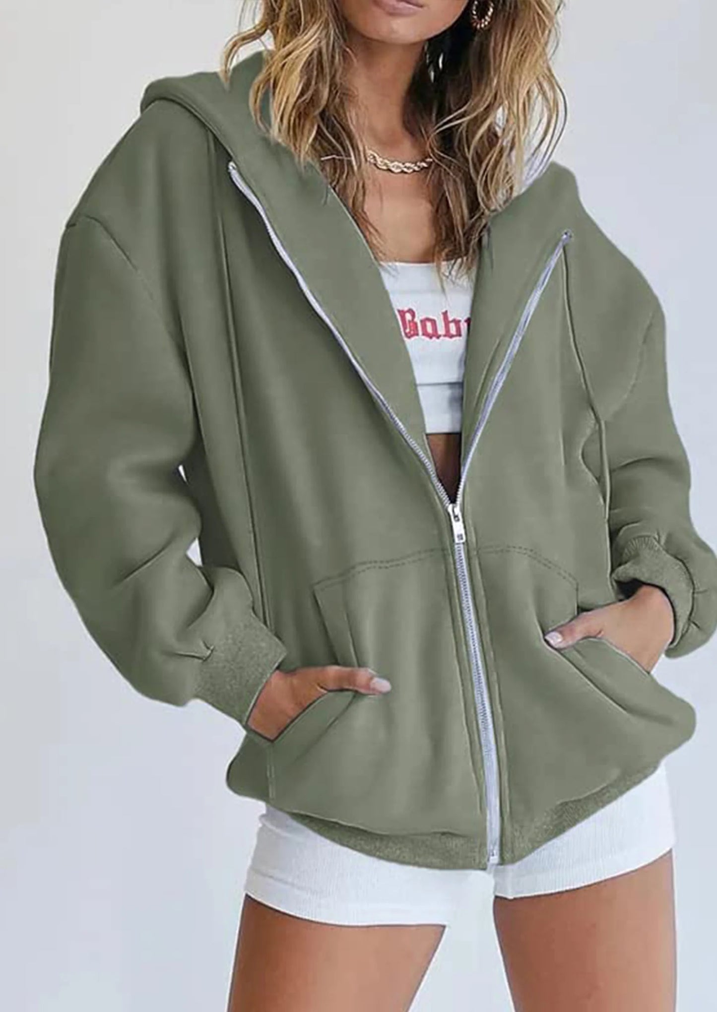Women's Zip Up Y2K Hoodies Casual Long Sleeve Sweatshirts Fall Spring Track Jackets with Pockets