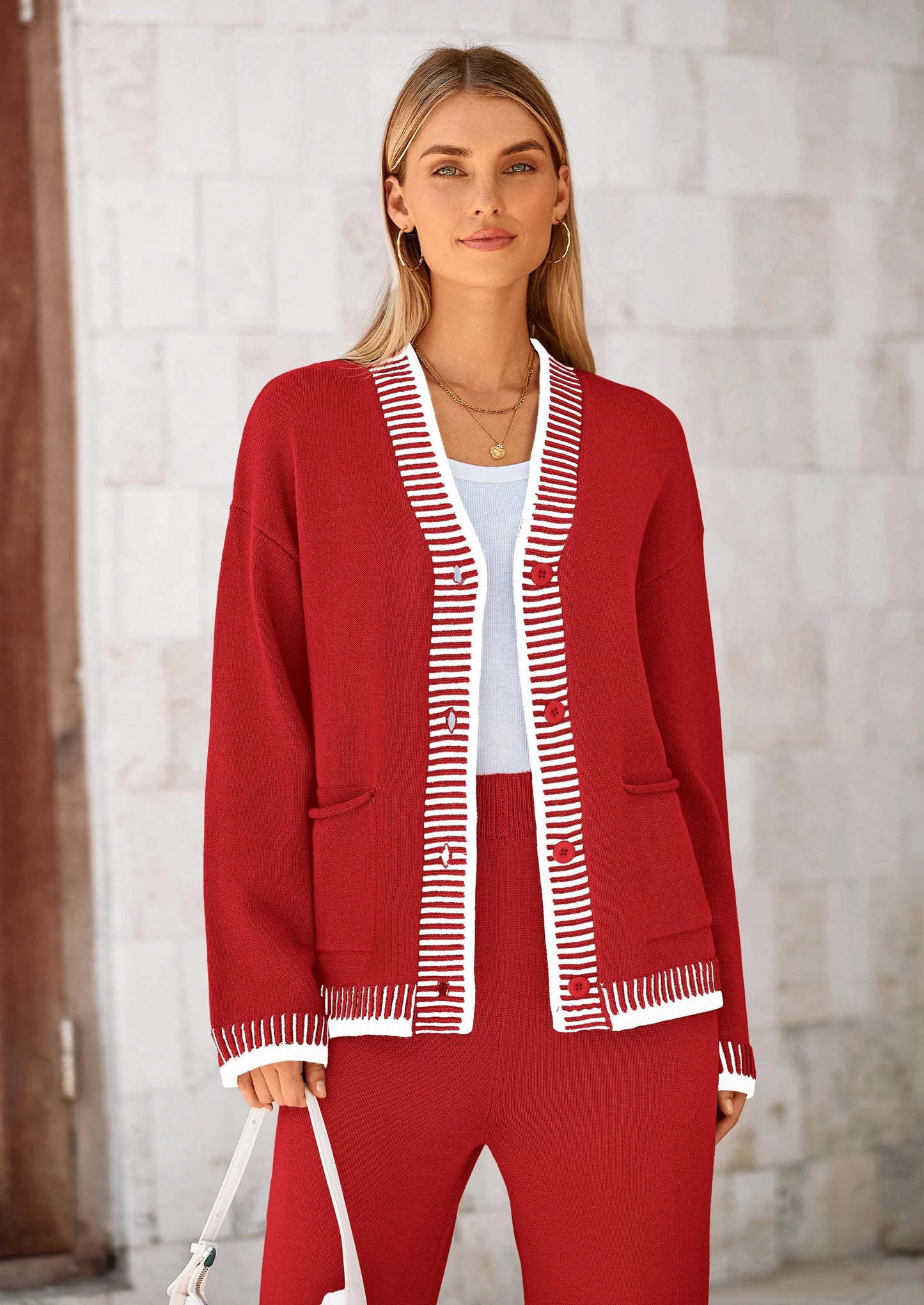 Lounge Sets for Women Fall Loungewear 2 Piece Outfits Cardigan Sweaters Track Suit Matching Winter Clothing