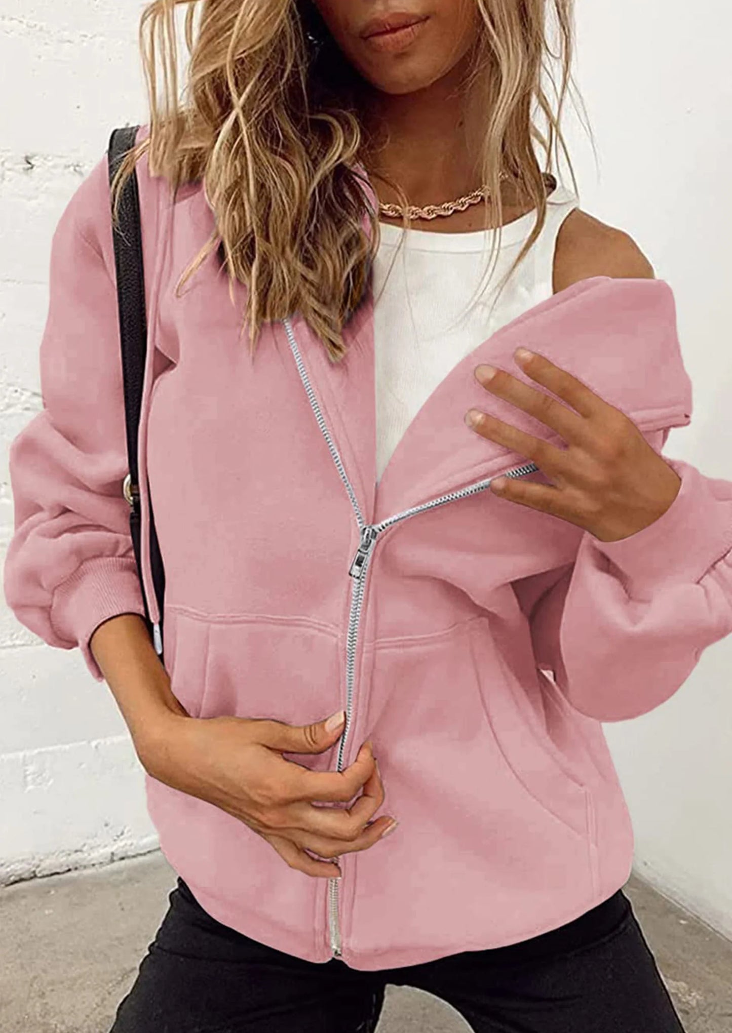 Women's Zip Up Y2K Hoodies Casual Long Sleeve Sweatshirts Fall Spring Track Jackets with Pockets