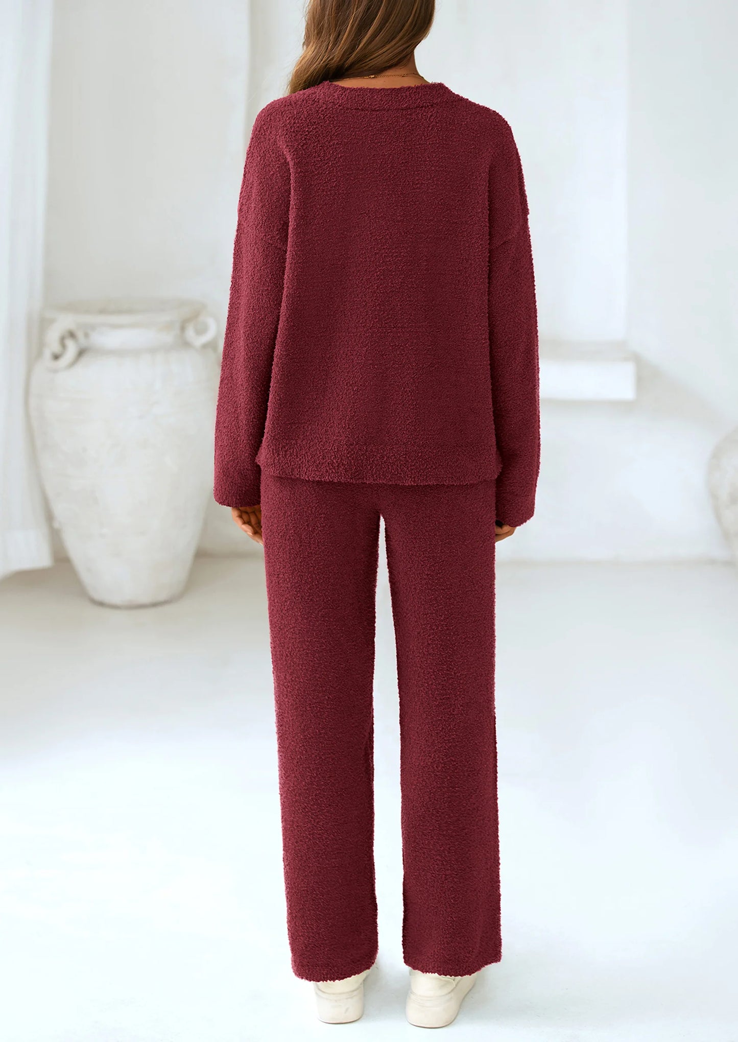 Lounge Sets for Women Two Piece Sweaters Pajama Set Fall Fashion Loungewear Outfits Matching Winter Clothes