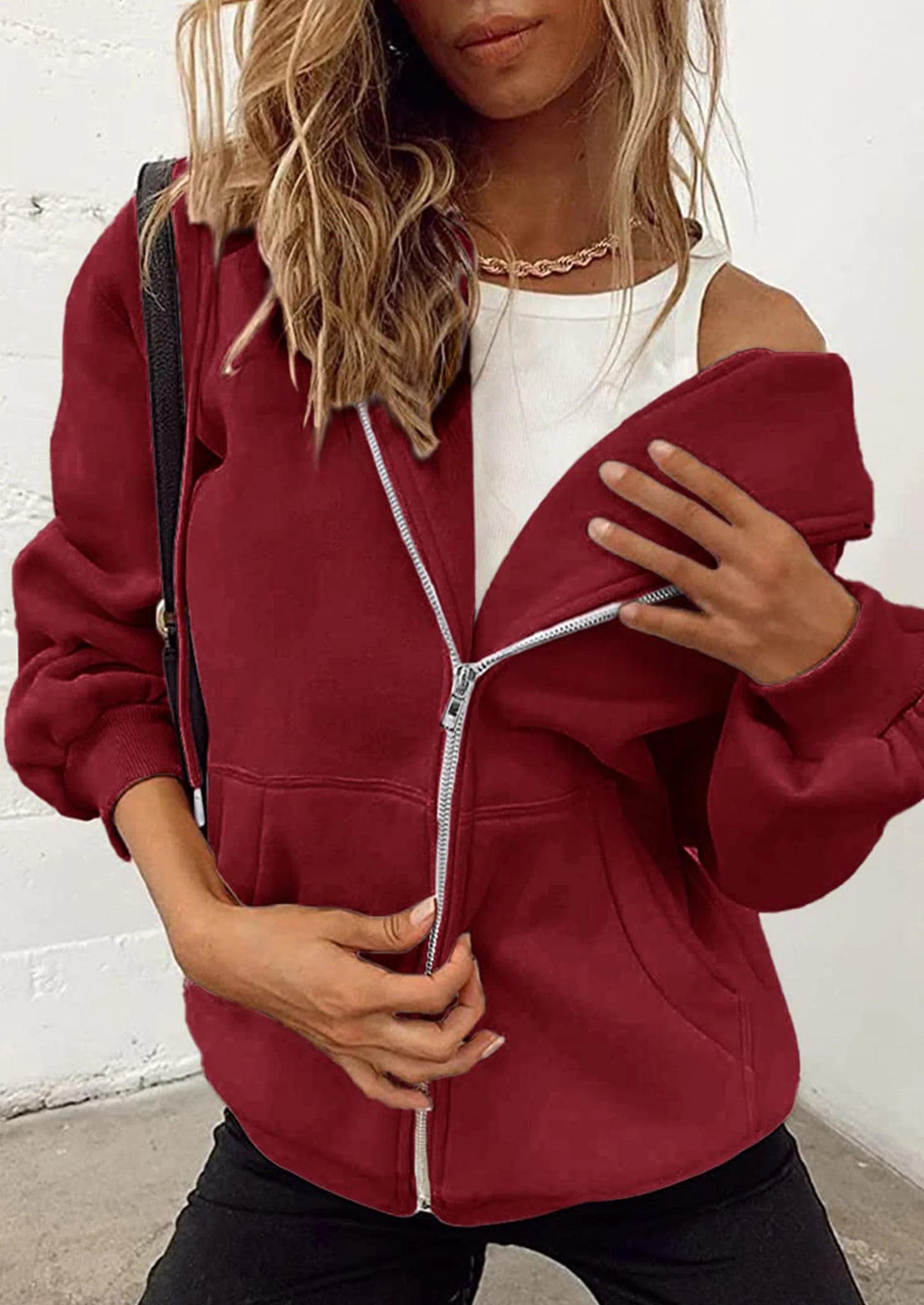 Women's Zip Up Y2K Hoodies Casual Long Sleeve Sweatshirts Fall Spring Track Jackets with Pockets