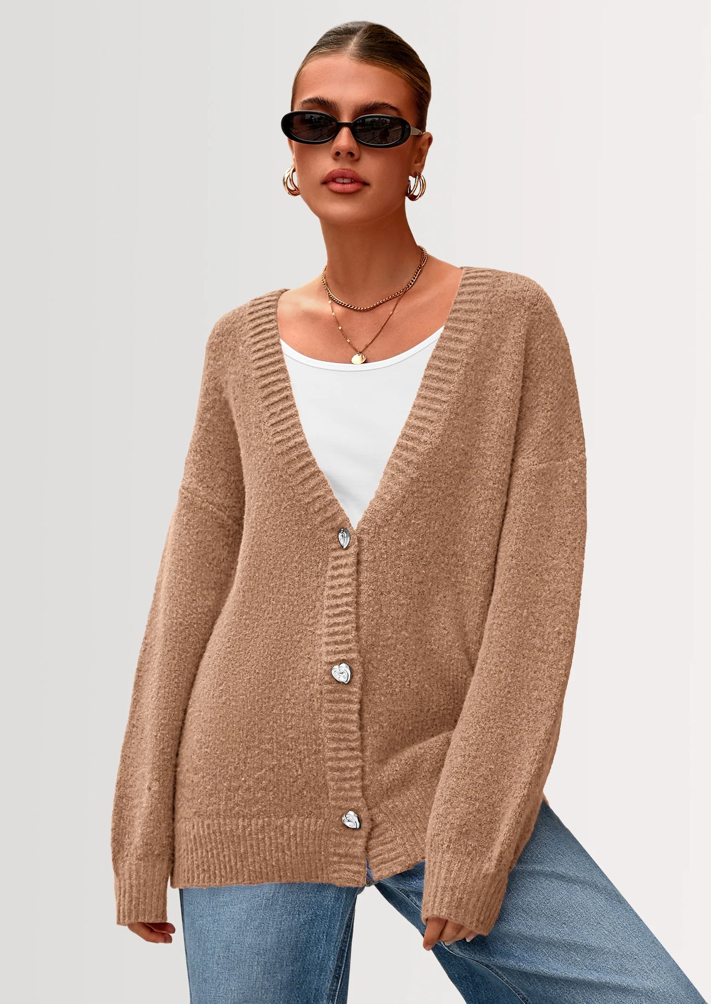 Cardigan Sweaters for Women Trendy Fall Long Sleeve Button Down Oversized Chunky Knit Sweater Outerwear