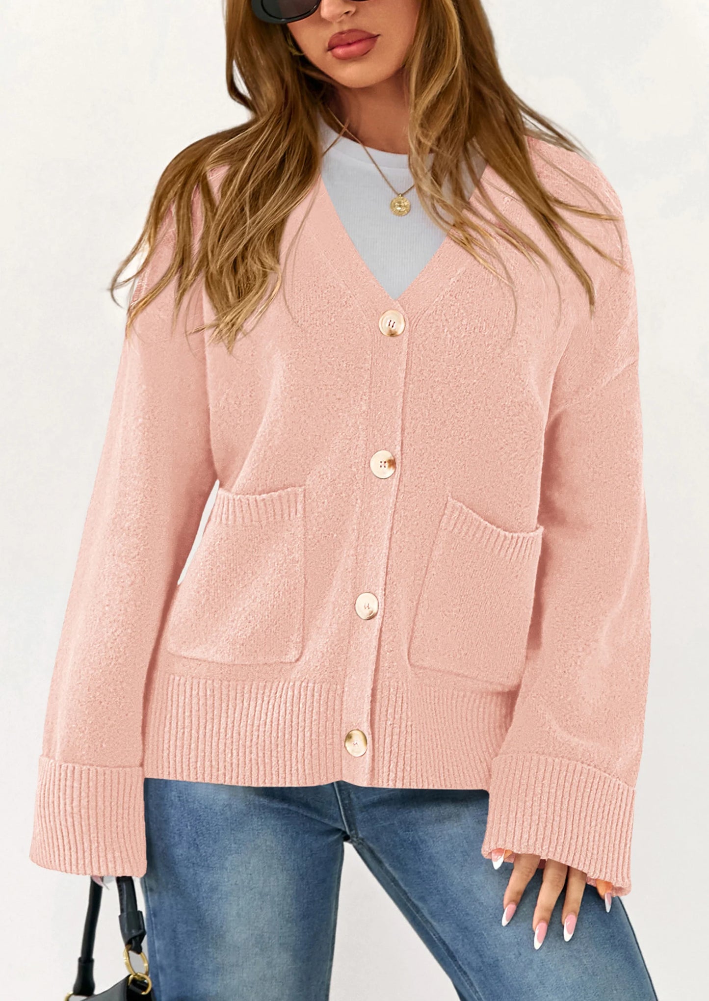 Women's Oversized Cardigan Sweaters Trendy Chunky Knit Long Sleeve V Neck Button Down Fall Winter Outfits