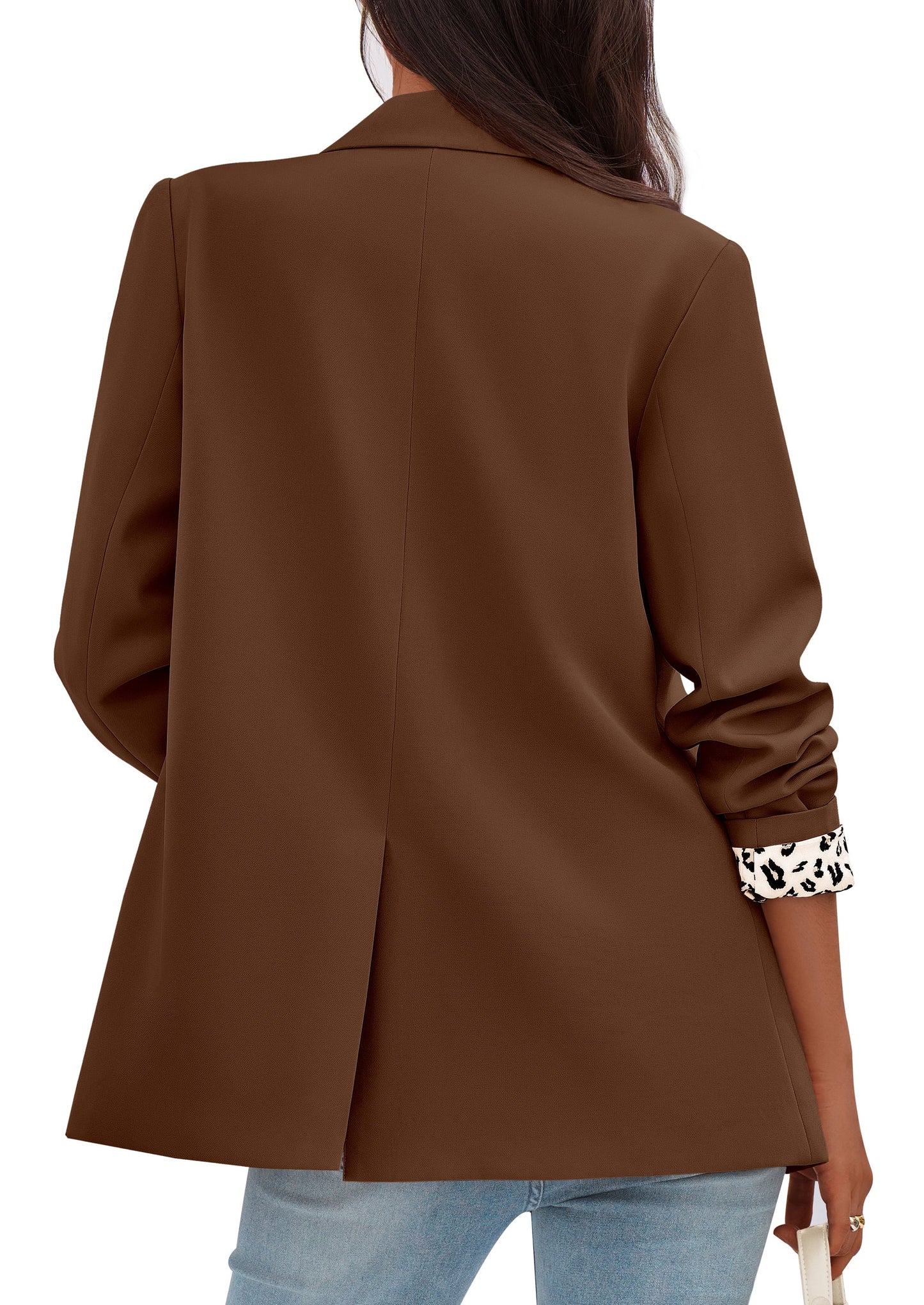 Blazers for Women Fall Work Office Suit Jackets Dressy Open Front Leopard Blazer Business Casual Outfits