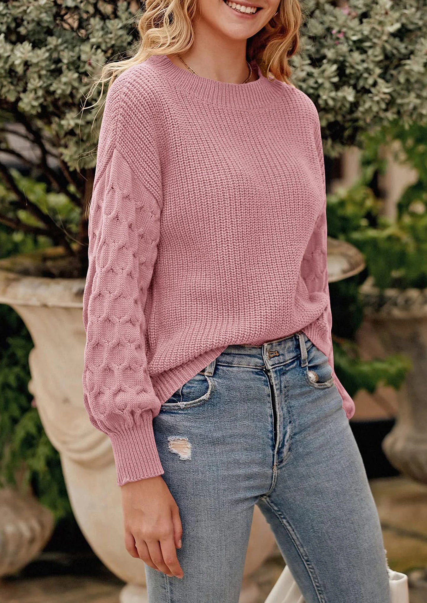 Women's Fall Pullover Sweater Casual Long Sleeve Loose Chunky Knit Tops Blouse Winter Fashion Clothing