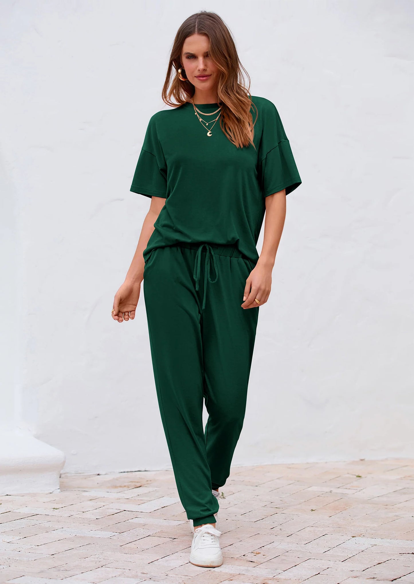 Women's Two Piece Lounge Sets Spring Summer Jogger Pants Vacation Outfits Travel Airplane Matching Clothes