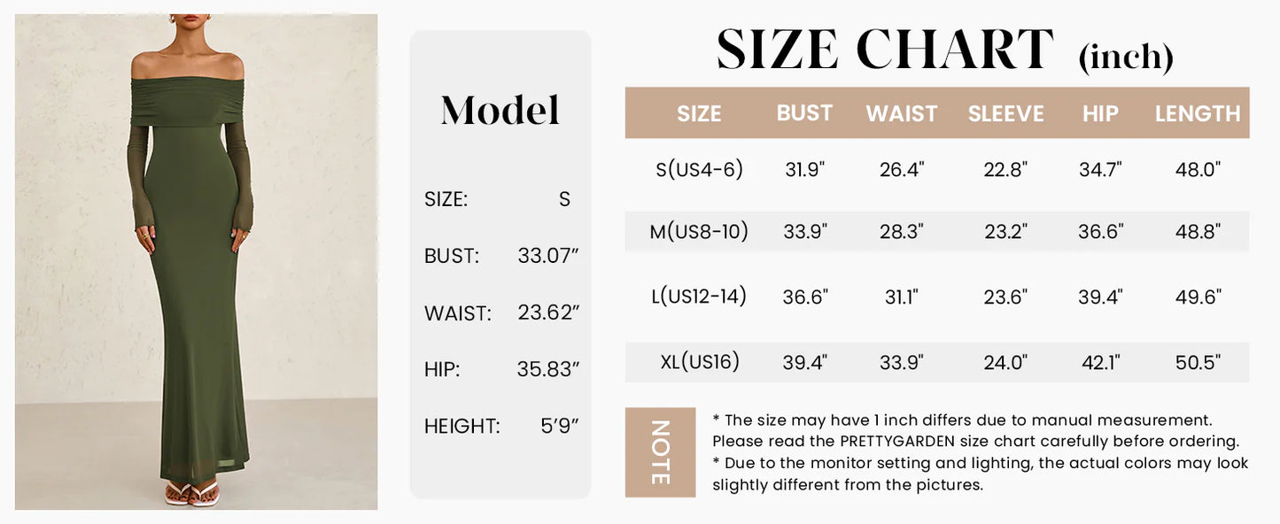 Off The Shoulder Dresses for Women Mesh Long Sleeve Baby Shower Formal Wedding Guest Dress