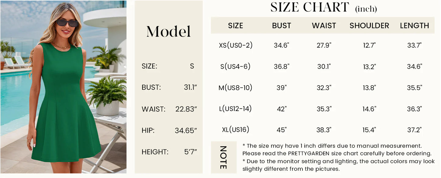 Women's Short Summer Dress Elegant Classy A Line Sleeveless Tank Graduation Cocktail Party Mini Dresses
