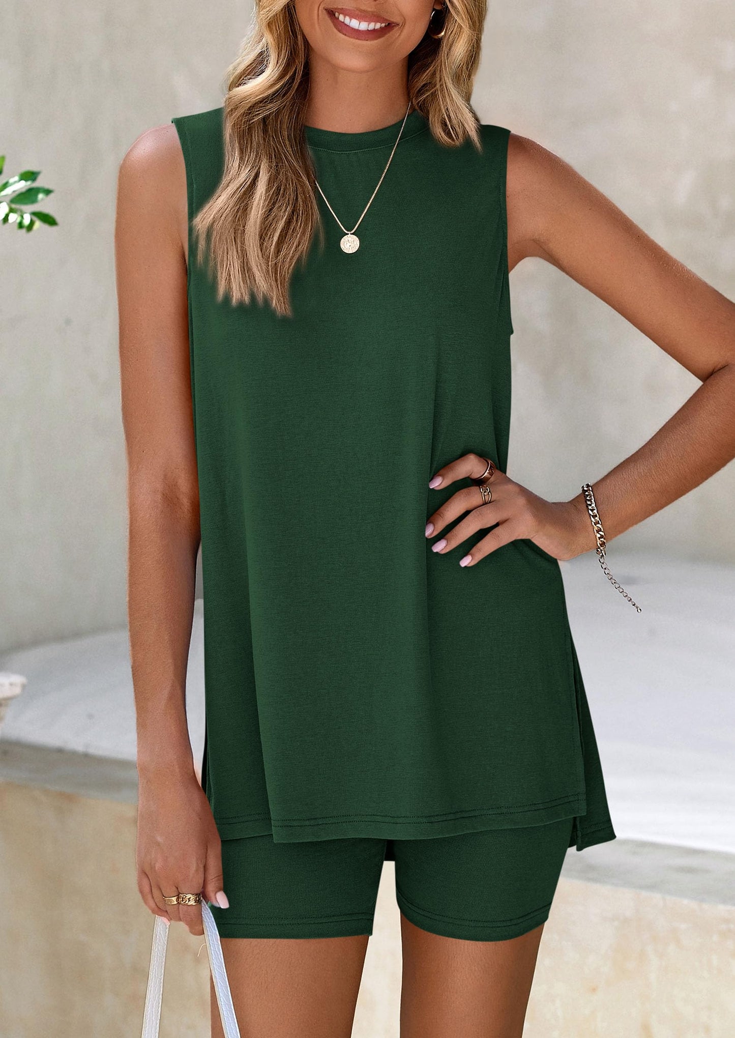2 Piece Sets for Women Summer Matching Lounge Shorts Set Resort Airport Travel Loungewear Outfits Clothing