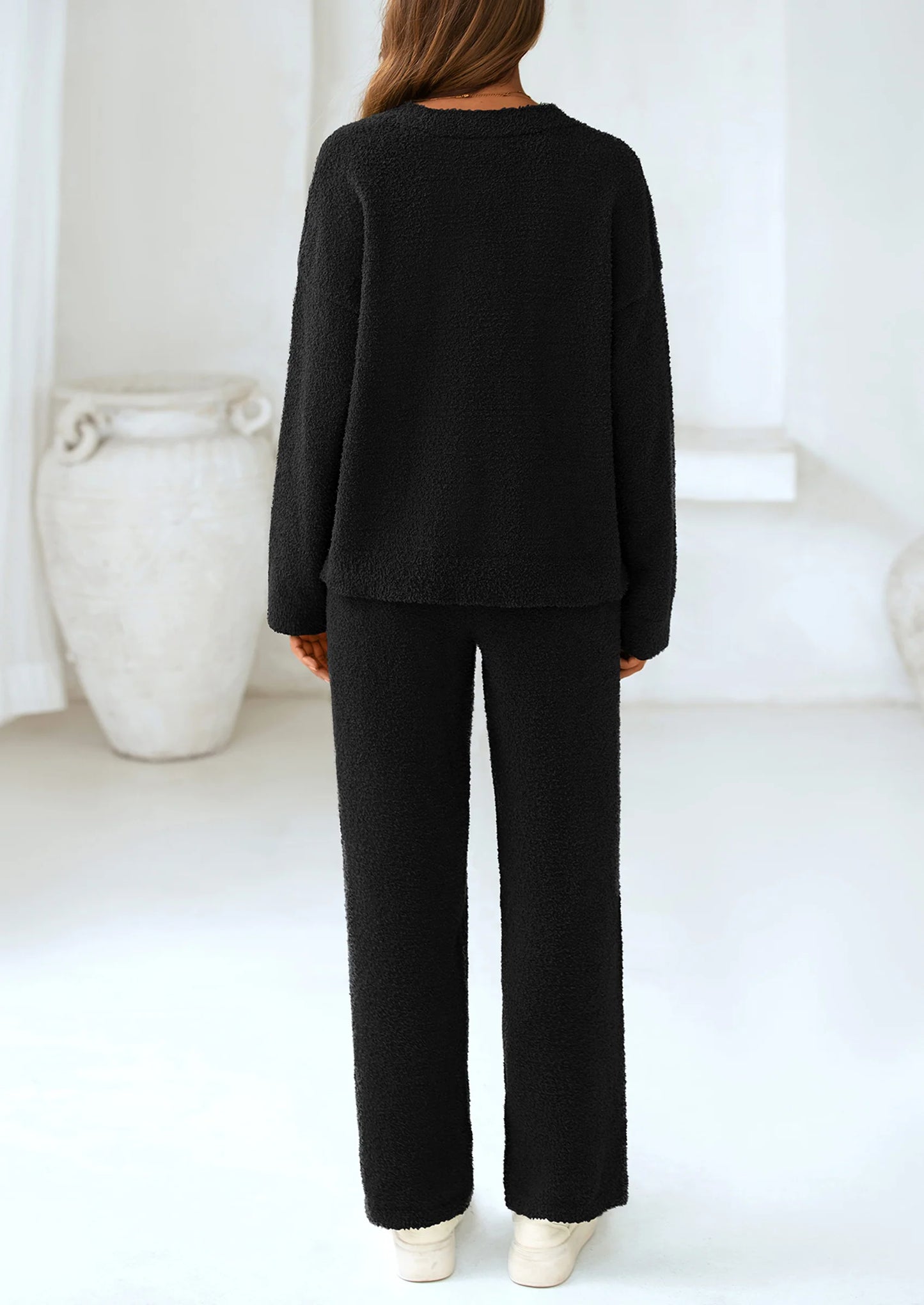 Lounge Sets for Women Two Piece Sweaters Pajama Set Fall Fashion Loungewear Outfits Matching Winter Clothes