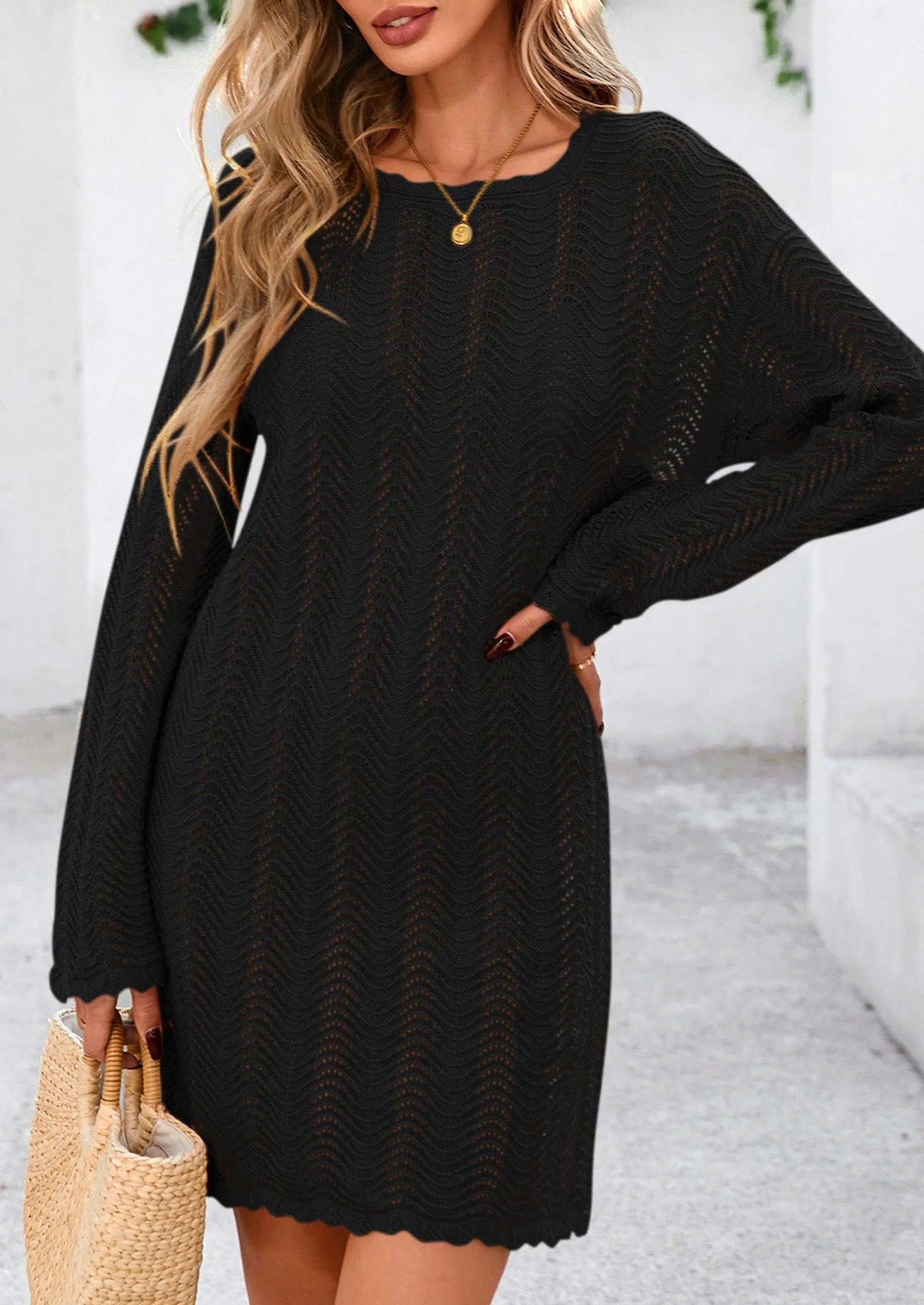 Women's Swimsuit Cover Up Summer Bathing Suit Swimwear Crochet Knit Dress Fashion Beach Vacation Clothes