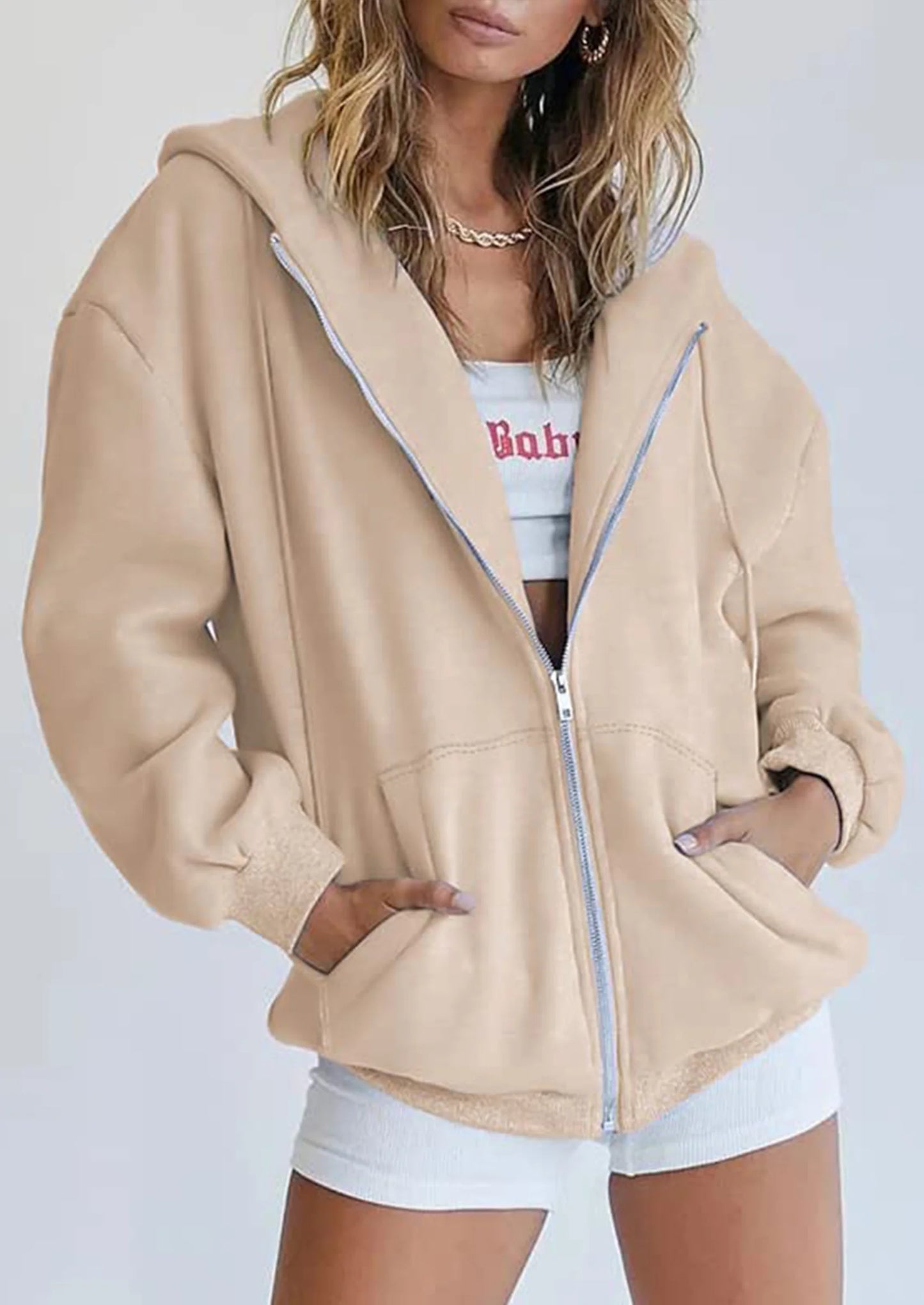 Women's Zip Up Y2K Hoodies Casual Long Sleeve Sweatshirts Fall Spring Track Jackets with Pockets