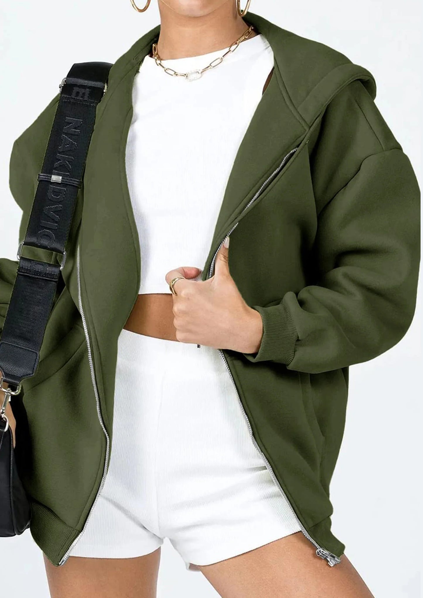 Women's Zip Up Y2K Hoodies Casual Long Sleeve Sweatshirts Fall Spring Track Jackets with Pockets