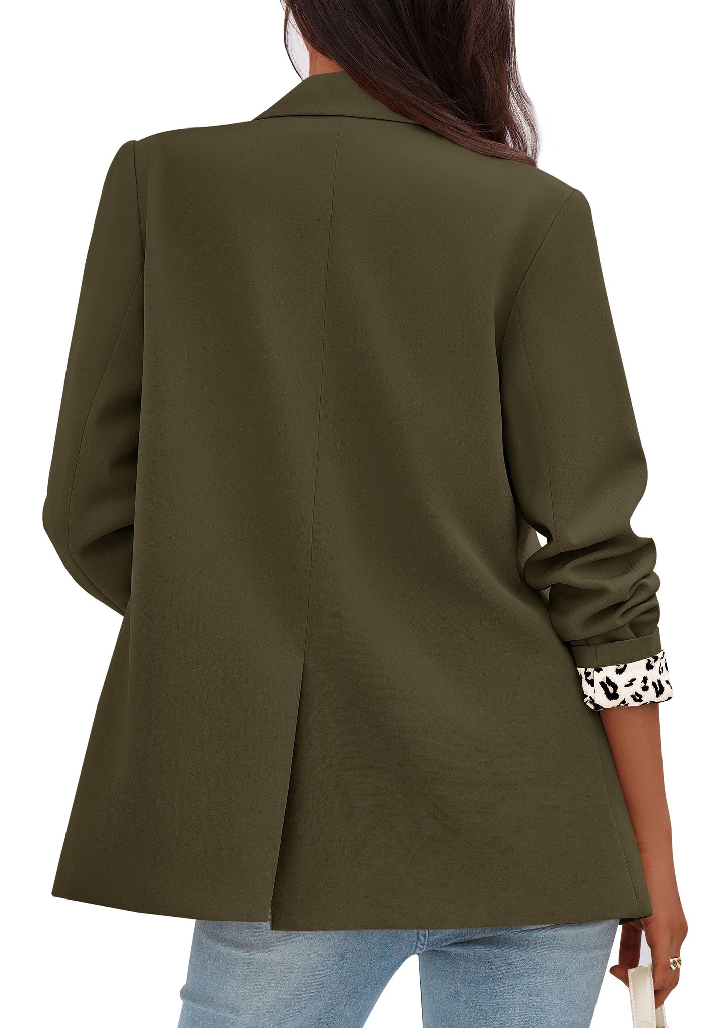 Blazers for Women Fall Work Office Suit Jackets Dressy Open Front Leopard Blazer Business Casual Outfits