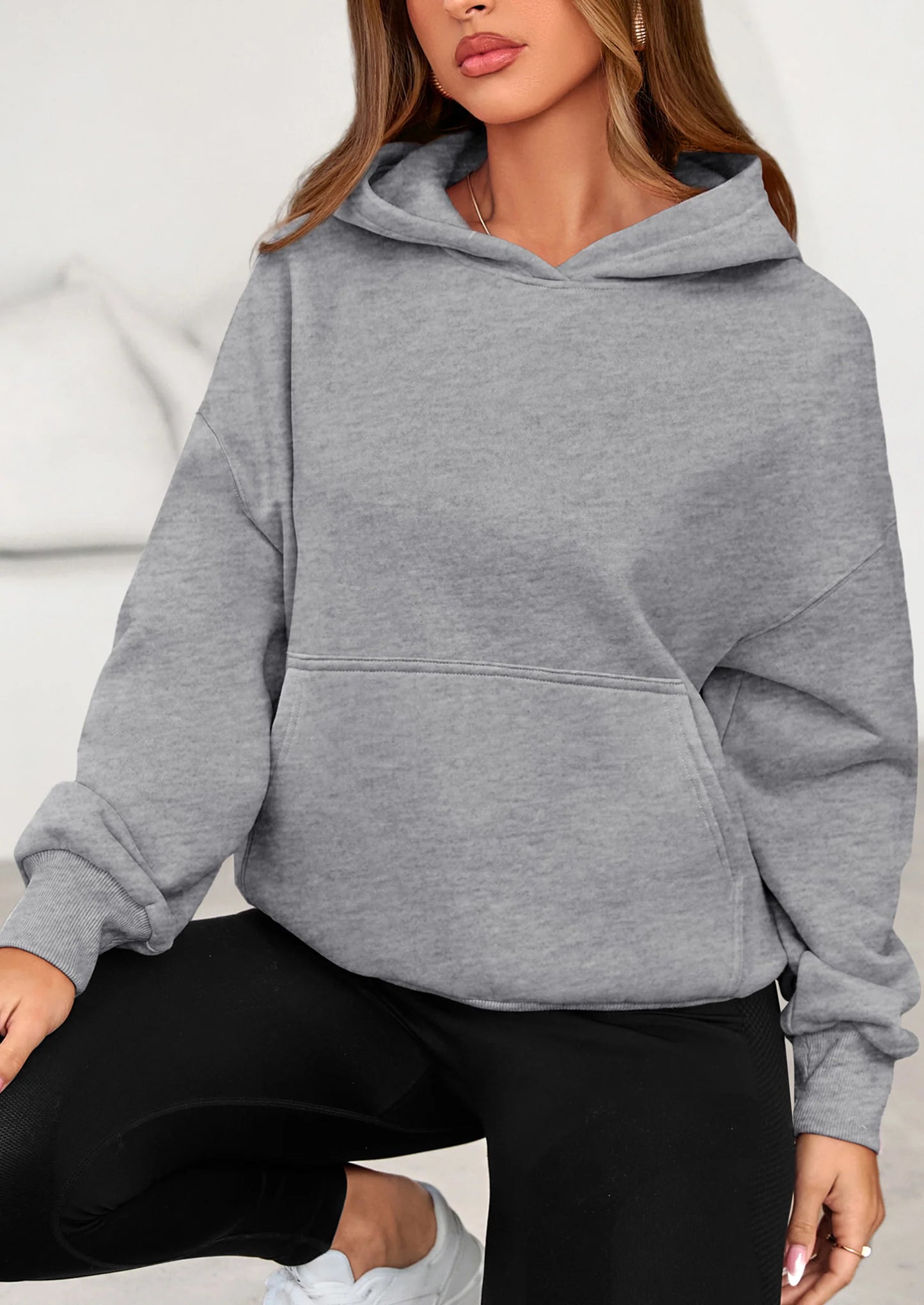 Women's Fall Hooded Sweatshirts Long Sleeve Half Zip Cropped Hoodies Pullover Winter Fashion Clothes