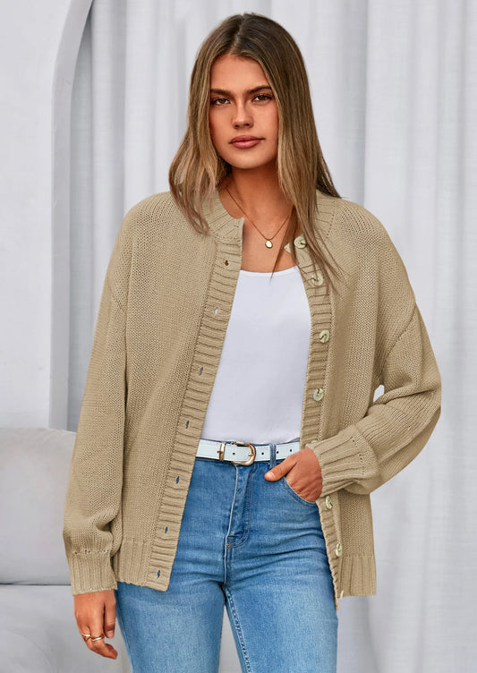 Women's Winter Cardigan Sweaters Trendy Chunky Knit Long Sleeve Button Up Casual Warm Fall Jackets Coats