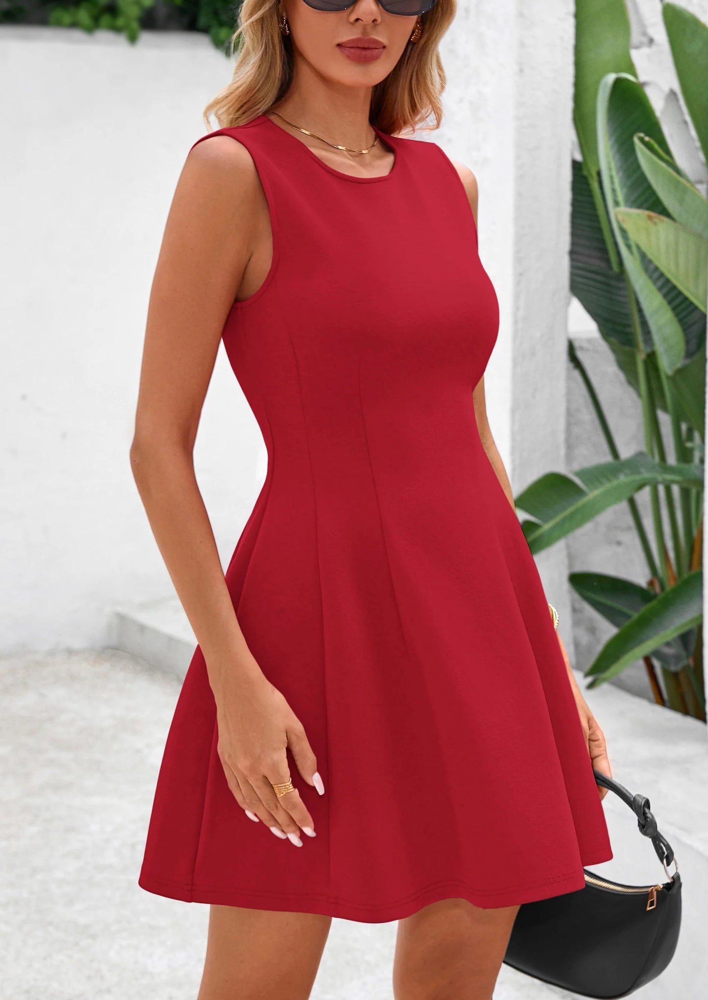 Women's Short Summer Dress Elegant Classy A Line Sleeveless Tank Graduation Cocktail Party Mini Dresses