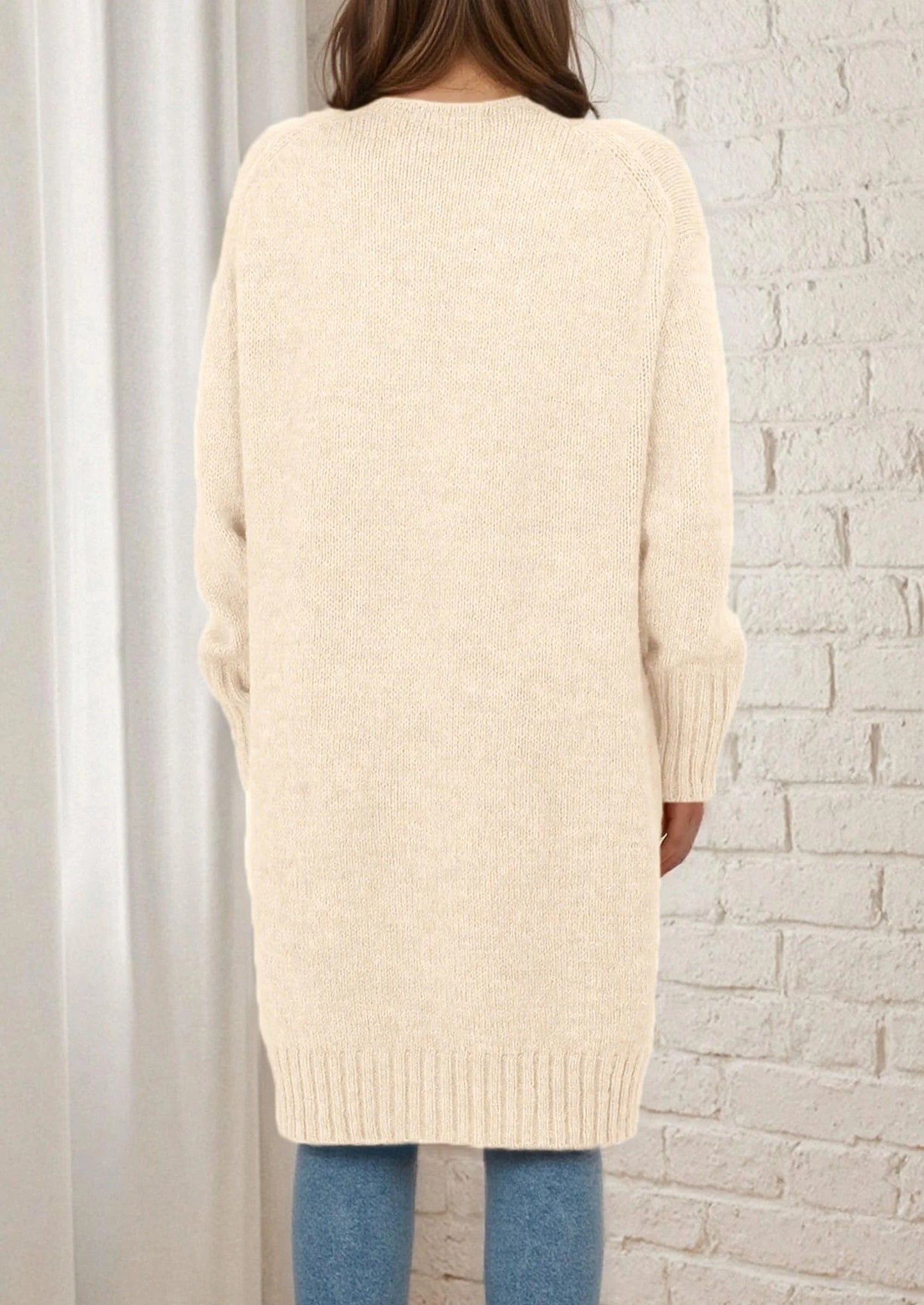 Fall Long Sleeve Cardigan Sweaters for Women Trendy Winter Open Front Loose Knitted Cardigans with Pockets