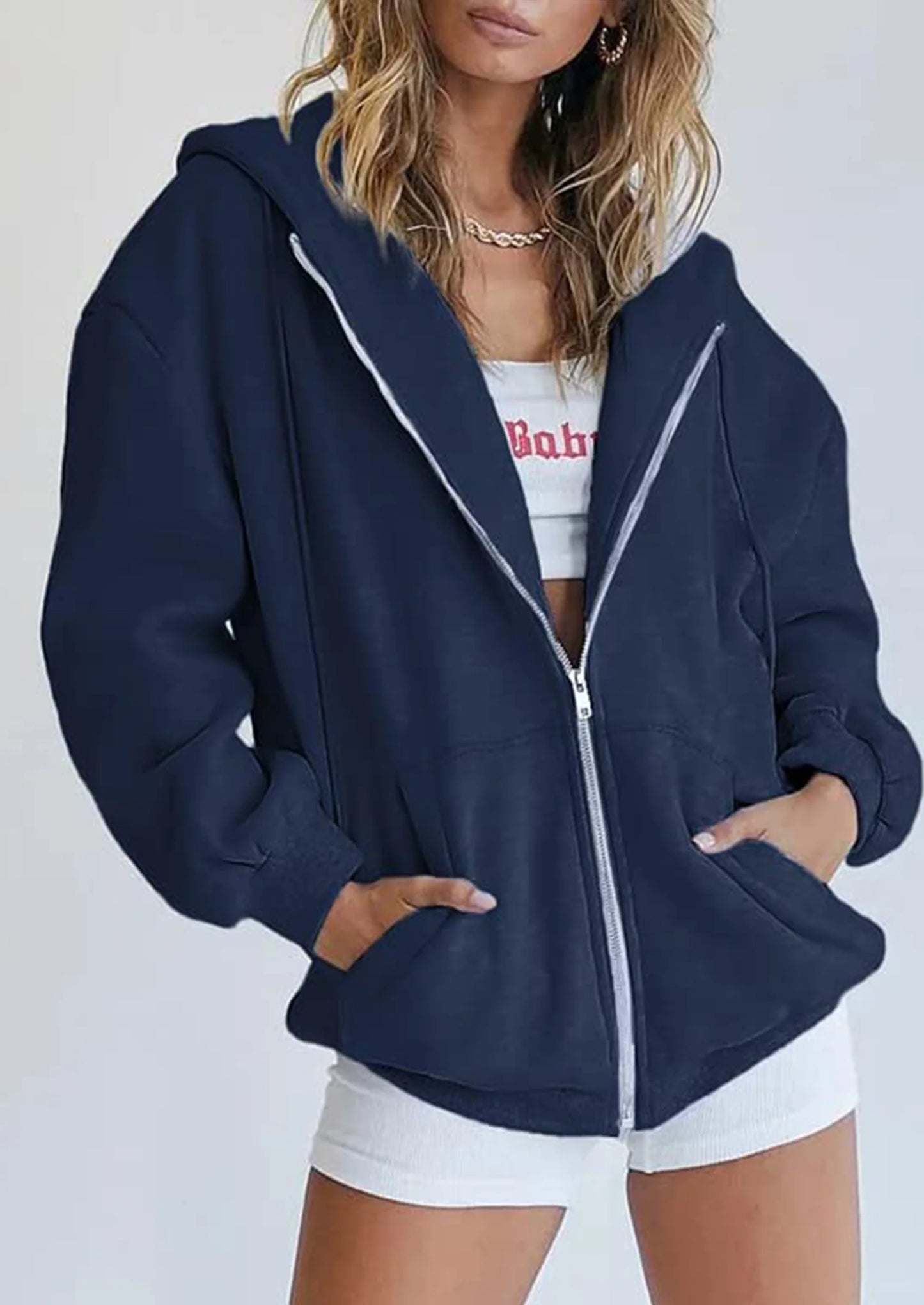 Women's Zip Up Y2K Hoodies Casual Long Sleeve Sweatshirts Fall Spring Track Jackets with Pockets