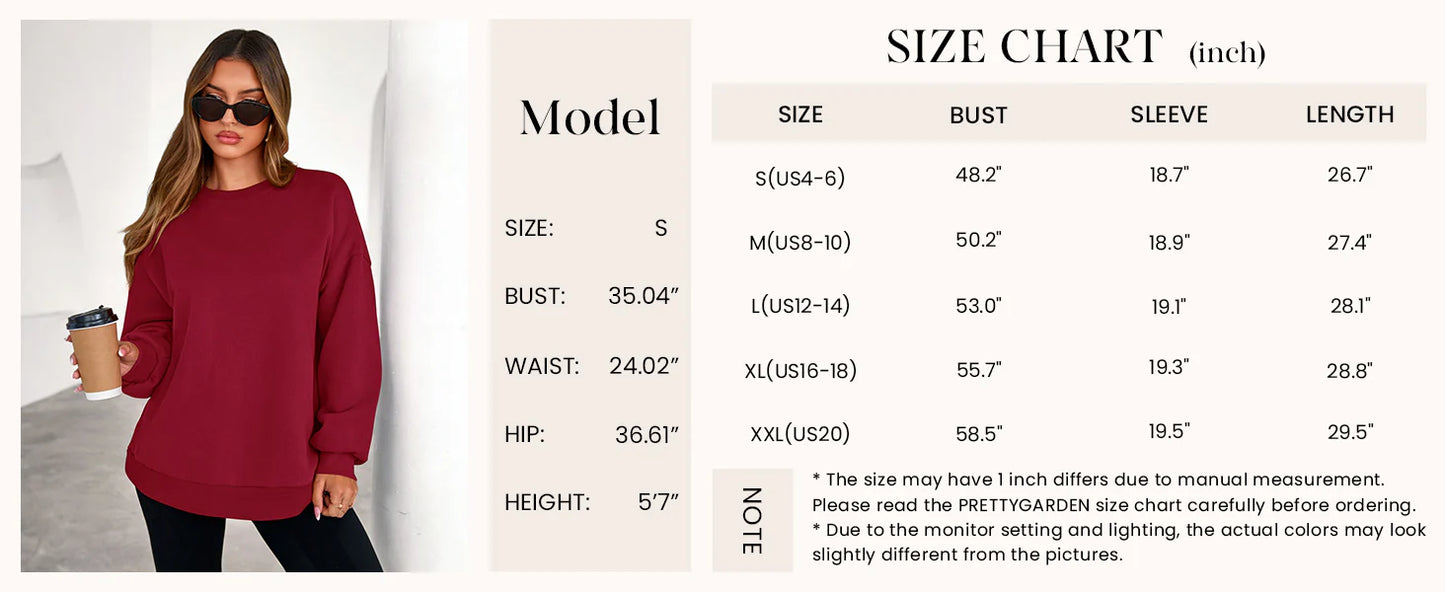 Sweatshirts for Women Oversized Crewneck Fleece Pullover Long Sleeve Tops Comfy Fall Winter Fashion Outfits