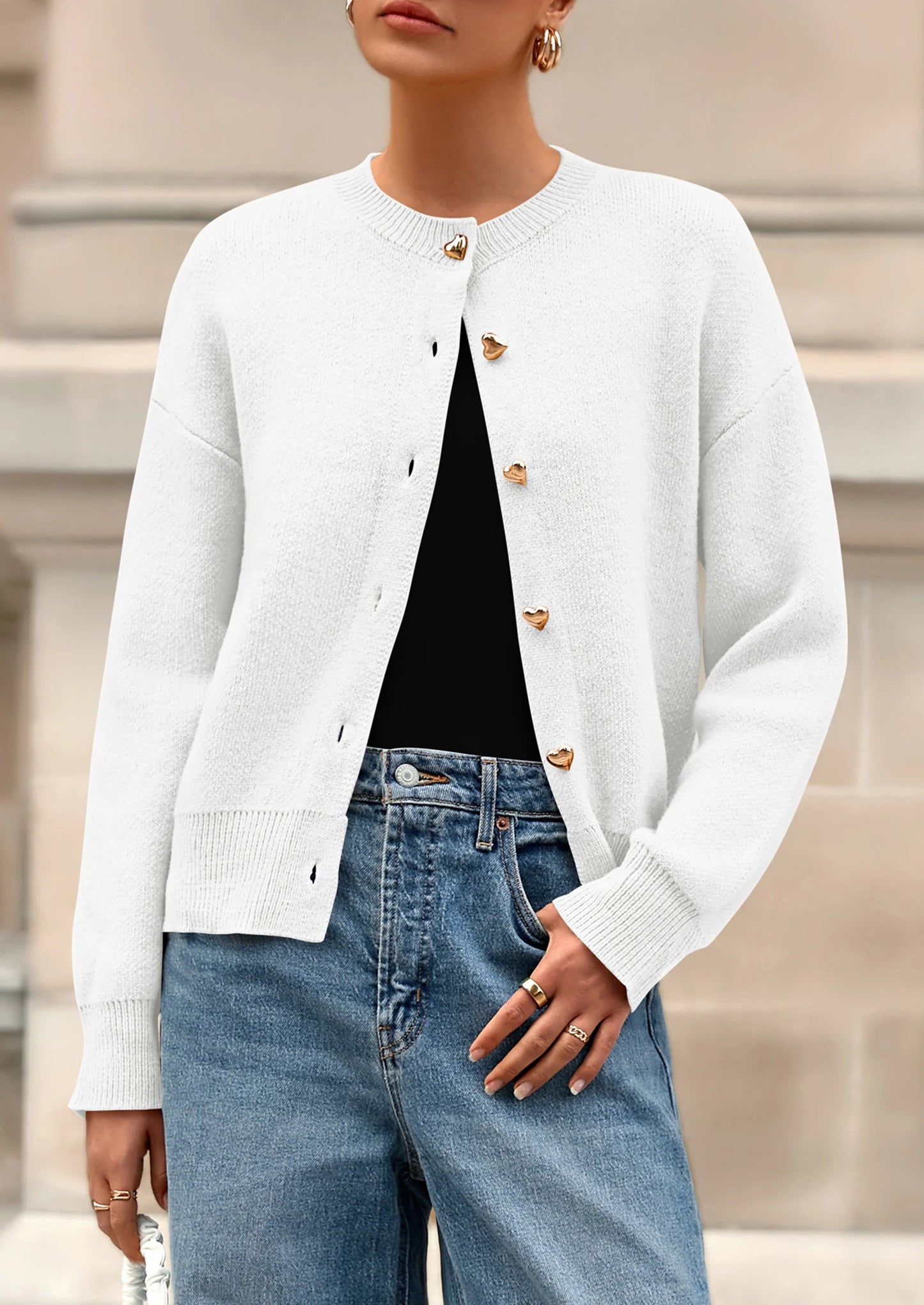 Cardigan Sweaters for Women Trendy Long Sleeve Open Front Button Down Jacket Fall Clothes Winter Coats