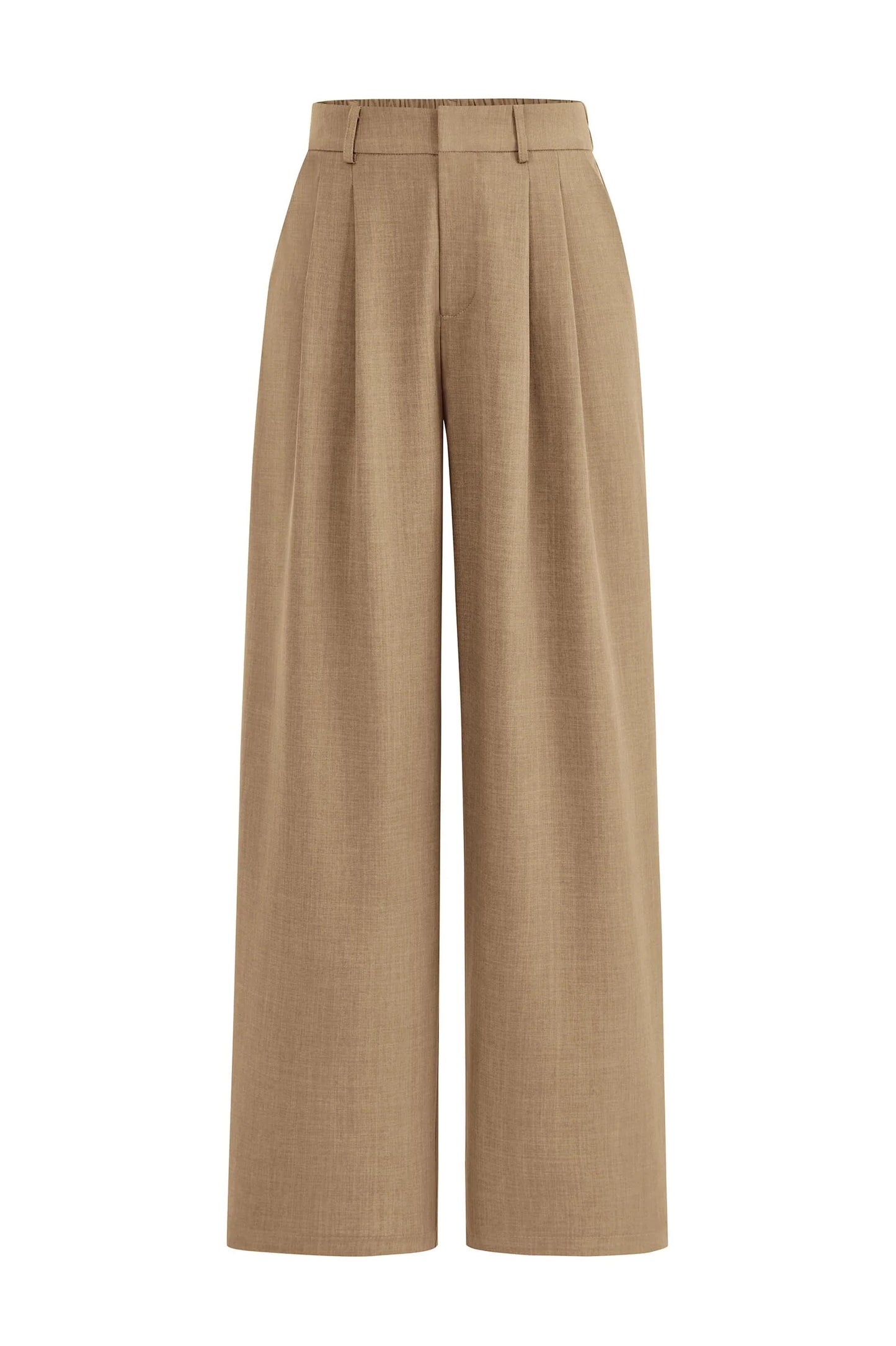 Women's Summer Elastic High Waisted Work Pants Straight Leg Dressy Business Casual Trousers Slacks Pockets