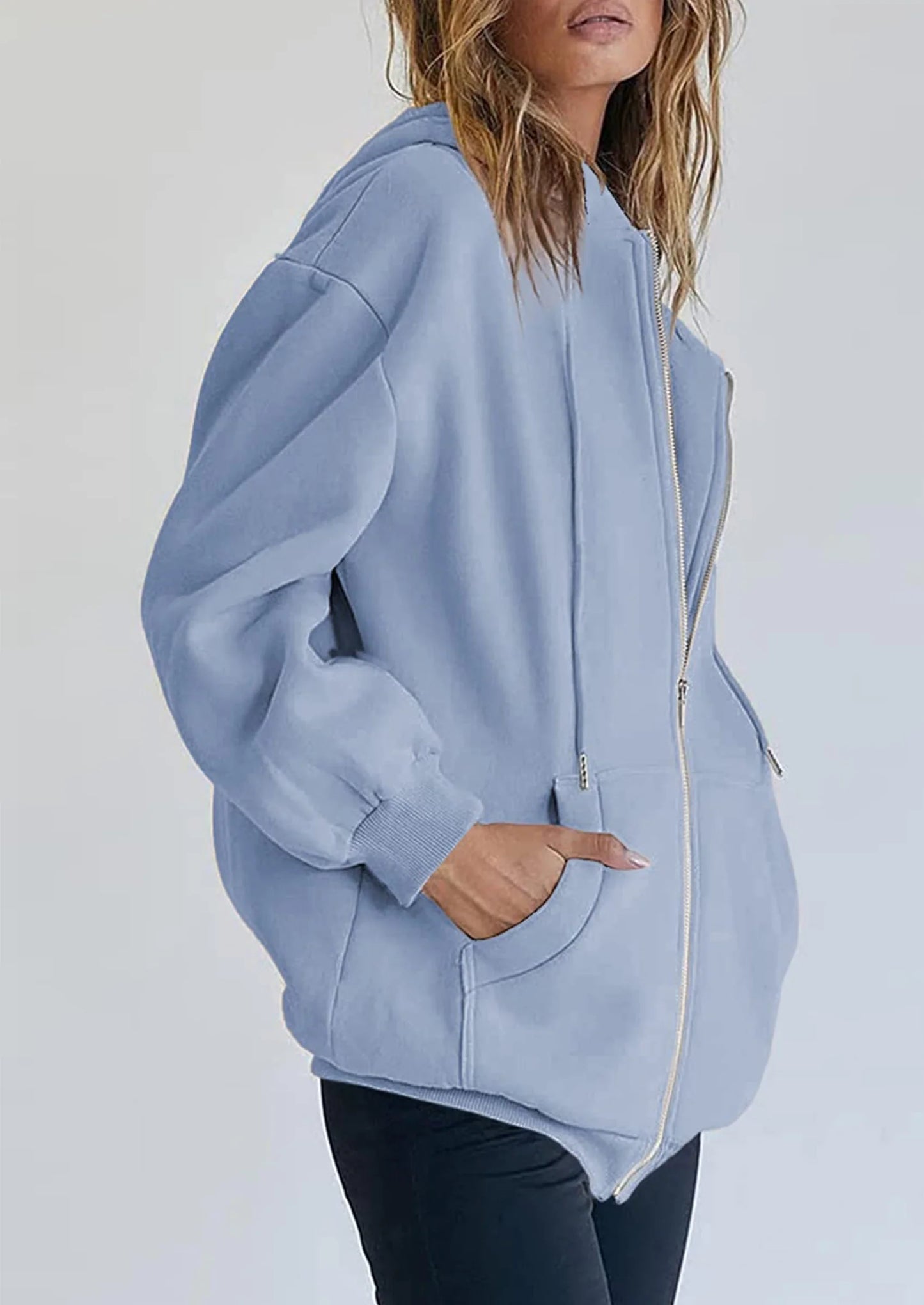 Women's Zip Up Y2K Hoodies Casual Long Sleeve Sweatshirts Fall Spring Track Jackets with Pockets