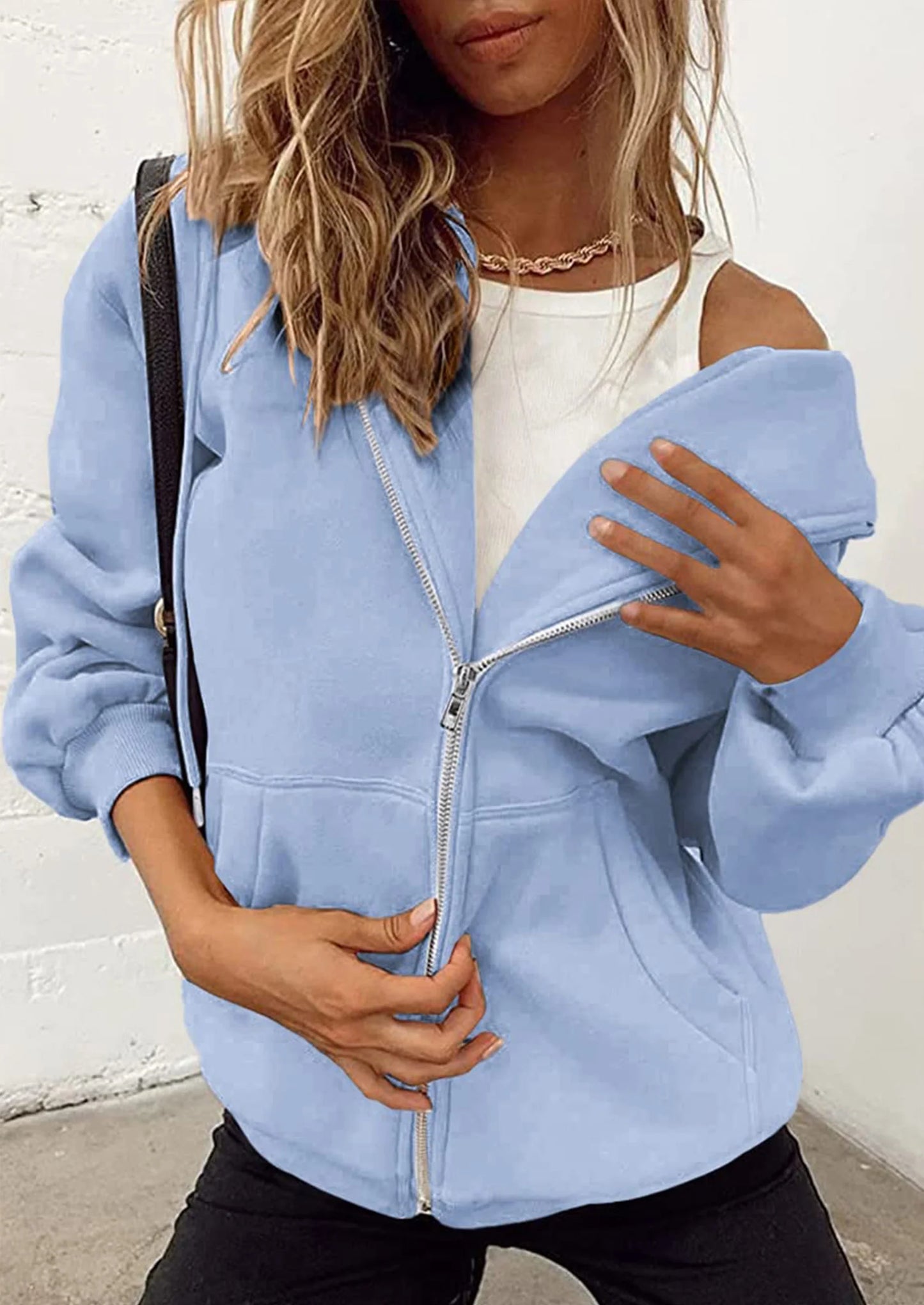 Women's Zip Up Y2K Hoodies Casual Long Sleeve Sweatshirts Fall Spring Track Jackets with Pockets