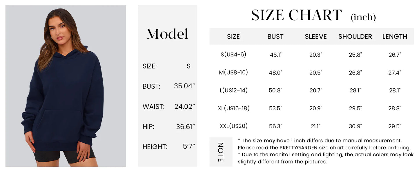 Womens Oversized Hoodies Fleece Hooded Sweatshirts Long Sleeve Pullover Tops Fall Outfits Winter Clothes
