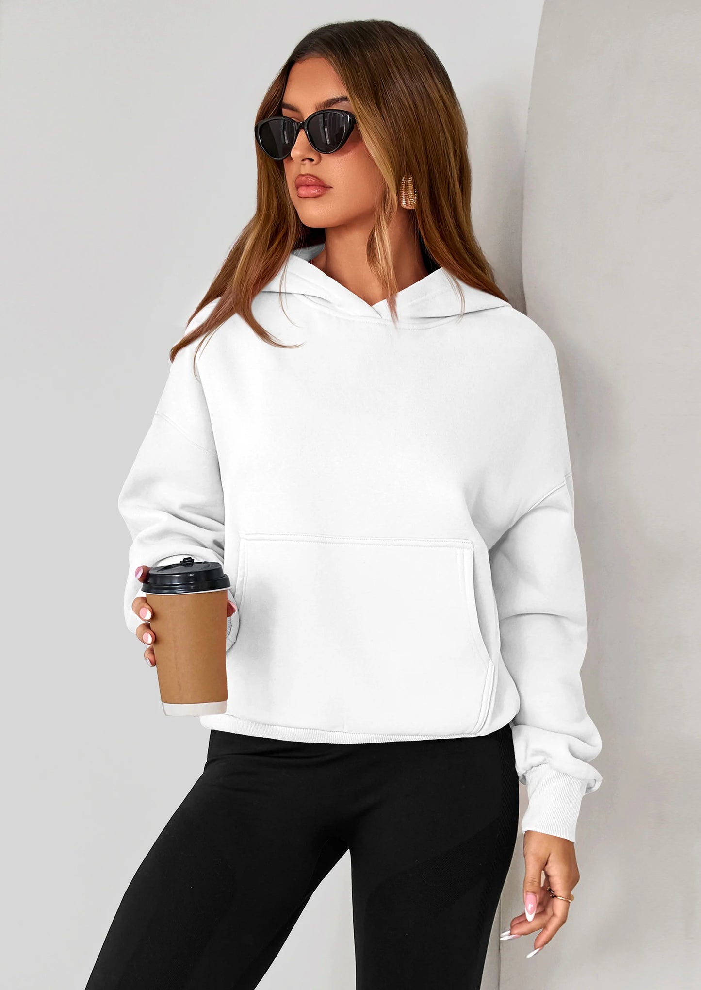 Women's Fall Hooded Sweatshirts Long Sleeve Half Zip Cropped Hoodies Pullover Winter Fashion Clothes