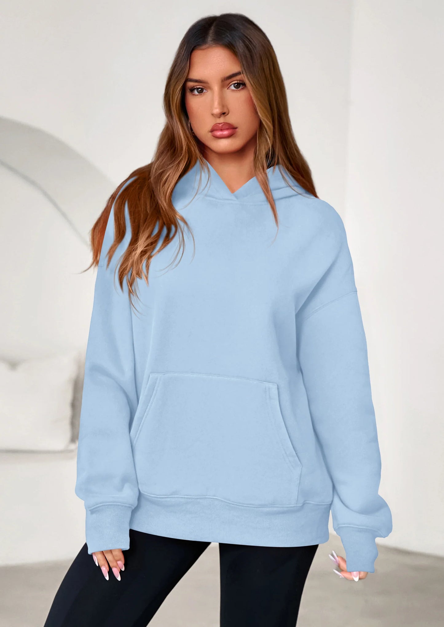 Womens Oversized Hoodies Fleece Hooded Sweatshirts Long Sleeve Pullover Tops Fall Outfits Winter Clothes