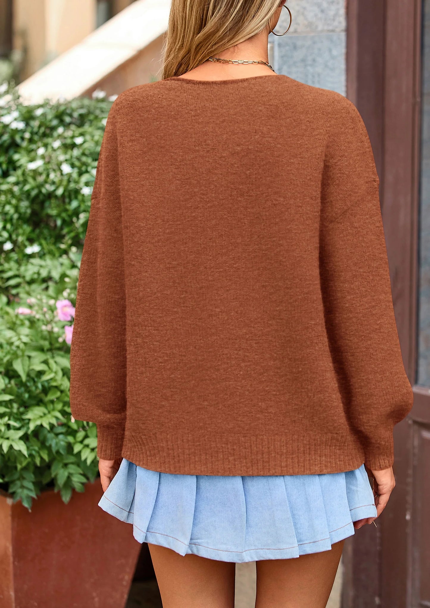 Women's Tie Front Bow Cardigan Sweaters Chunky Knit Long Puff Sleeve Trendy Fall Winter Jacket Coats
