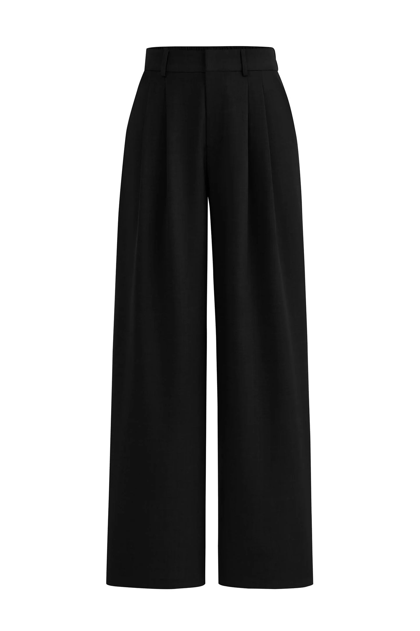 Women's Summer Elastic High Waisted Work Pants Straight Leg Dressy Business Casual Trousers Slacks Pockets