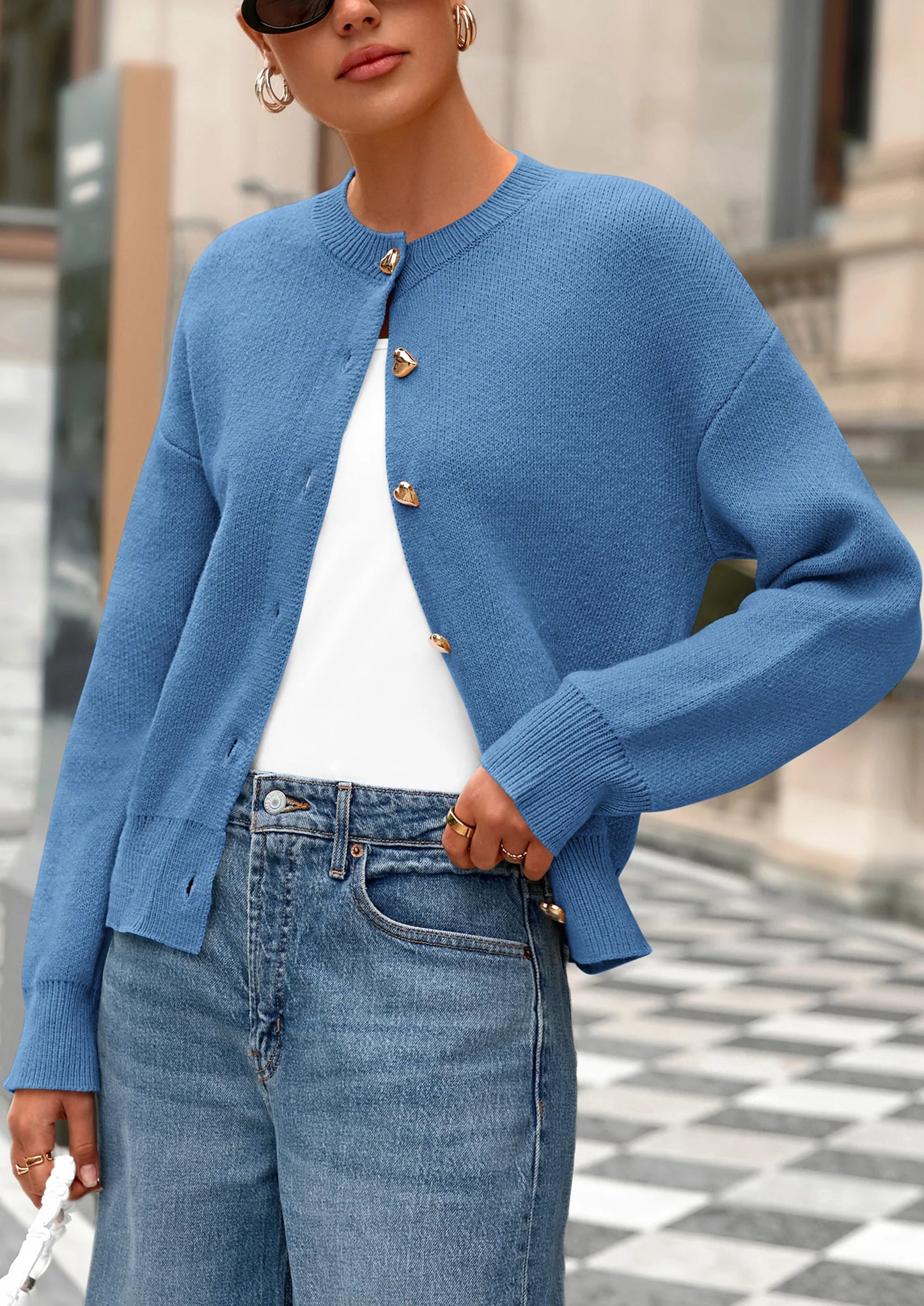 Cardigan Sweaters for Women Trendy Long Sleeve Open Front Button Down Jacket Fall Clothes Winter Coats