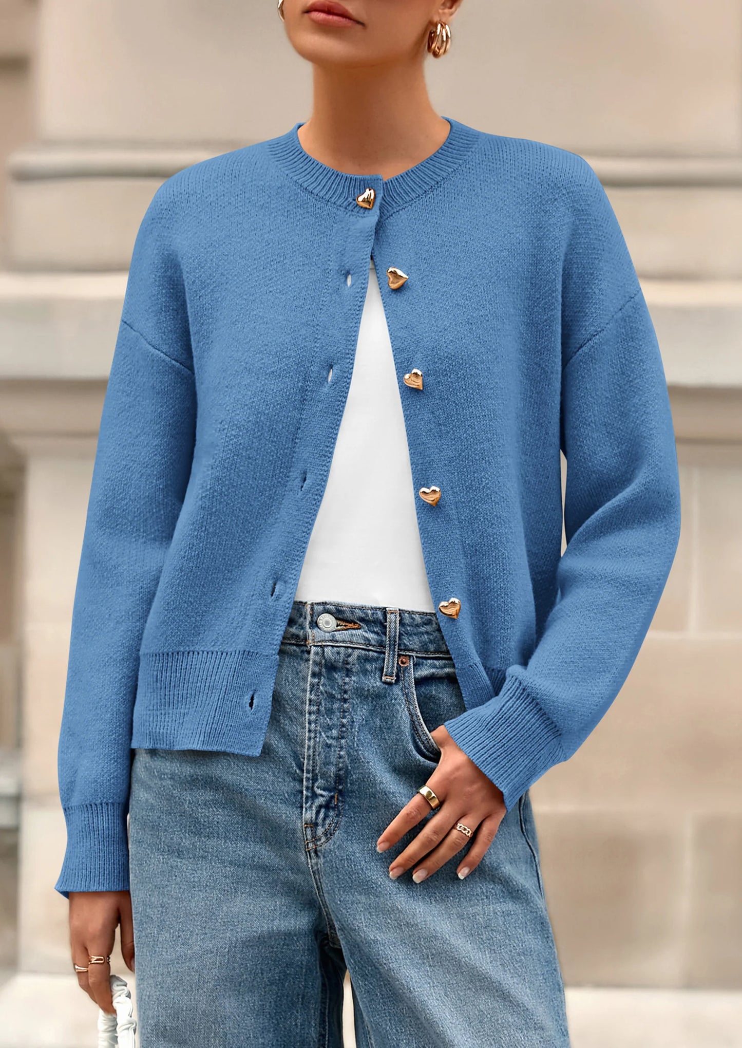 Cardigan Sweaters for Women Trendy Long Sleeve Open Front Button Down Jacket Fall Clothes Winter Coats