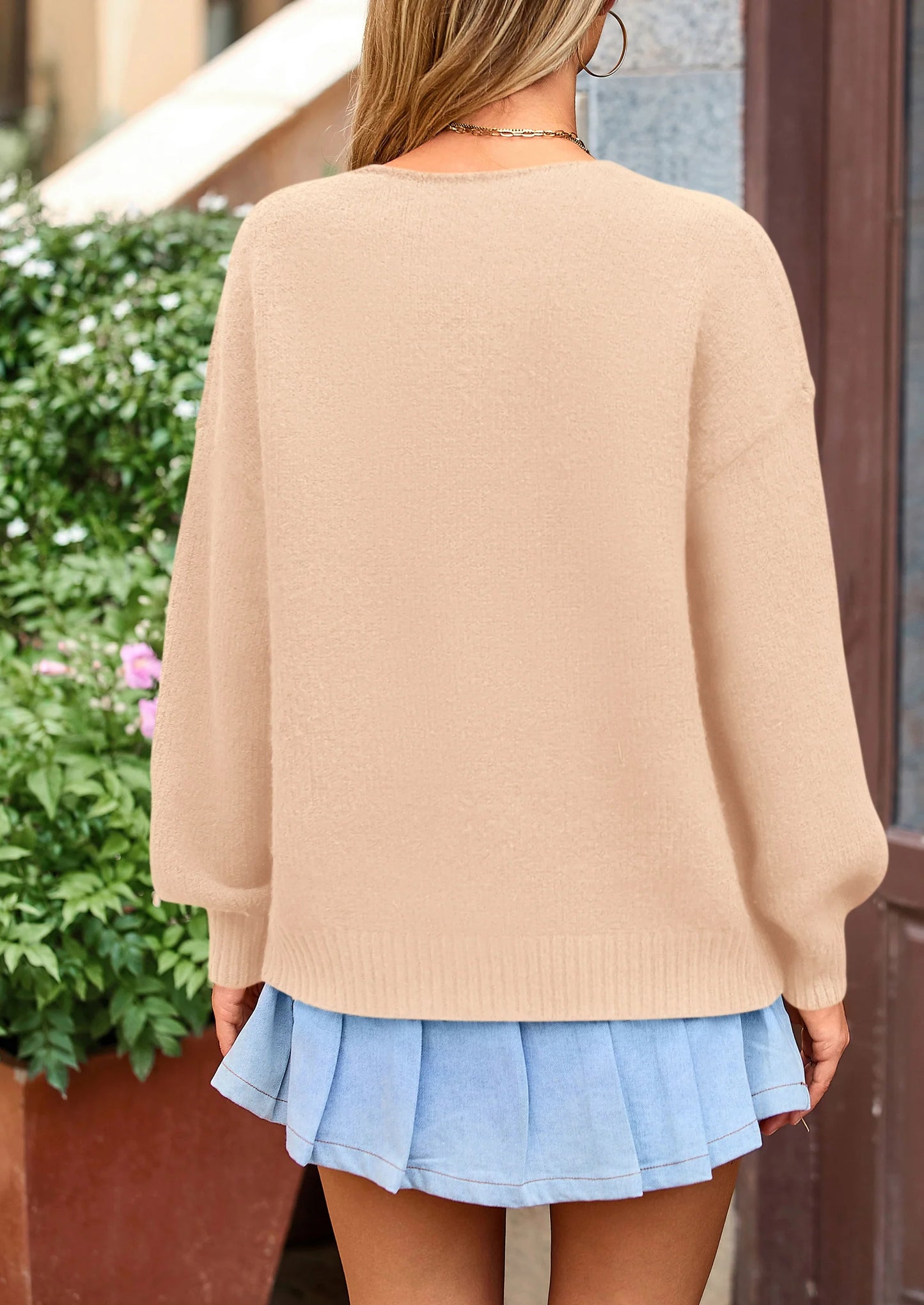 Women's Tie Front Bow Cardigan Sweaters Chunky Knit Long Puff Sleeve Trendy Fall Winter Jacket Coats